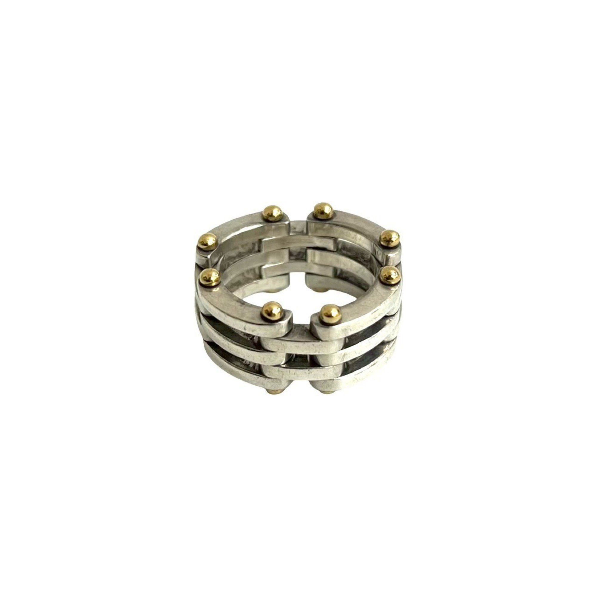 Tiffany & Co. TIFFANY & Co. Tiffany Gate Ring, 925 Sterling Silver, 18K Gold, Size 7, Women's, 73608 Size ONE SIZE - 4 Thumbnail