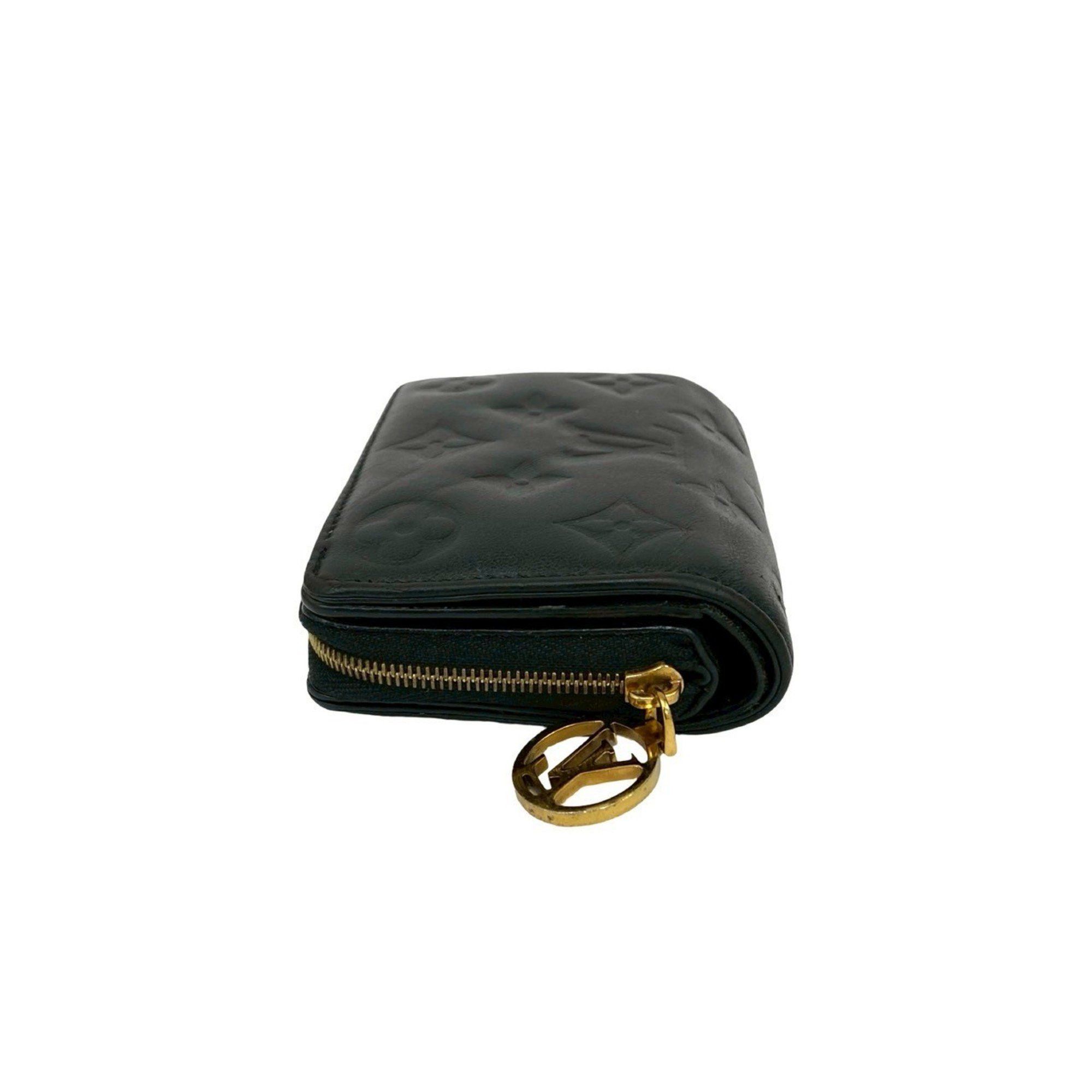 Louis Vuitton Louis Vuitton Portefeuille Lou Monogram Empreinte Leather Round Zip Bi-fold Wallet Black 42467 Size ONE SIZE - 4 Thumbnail