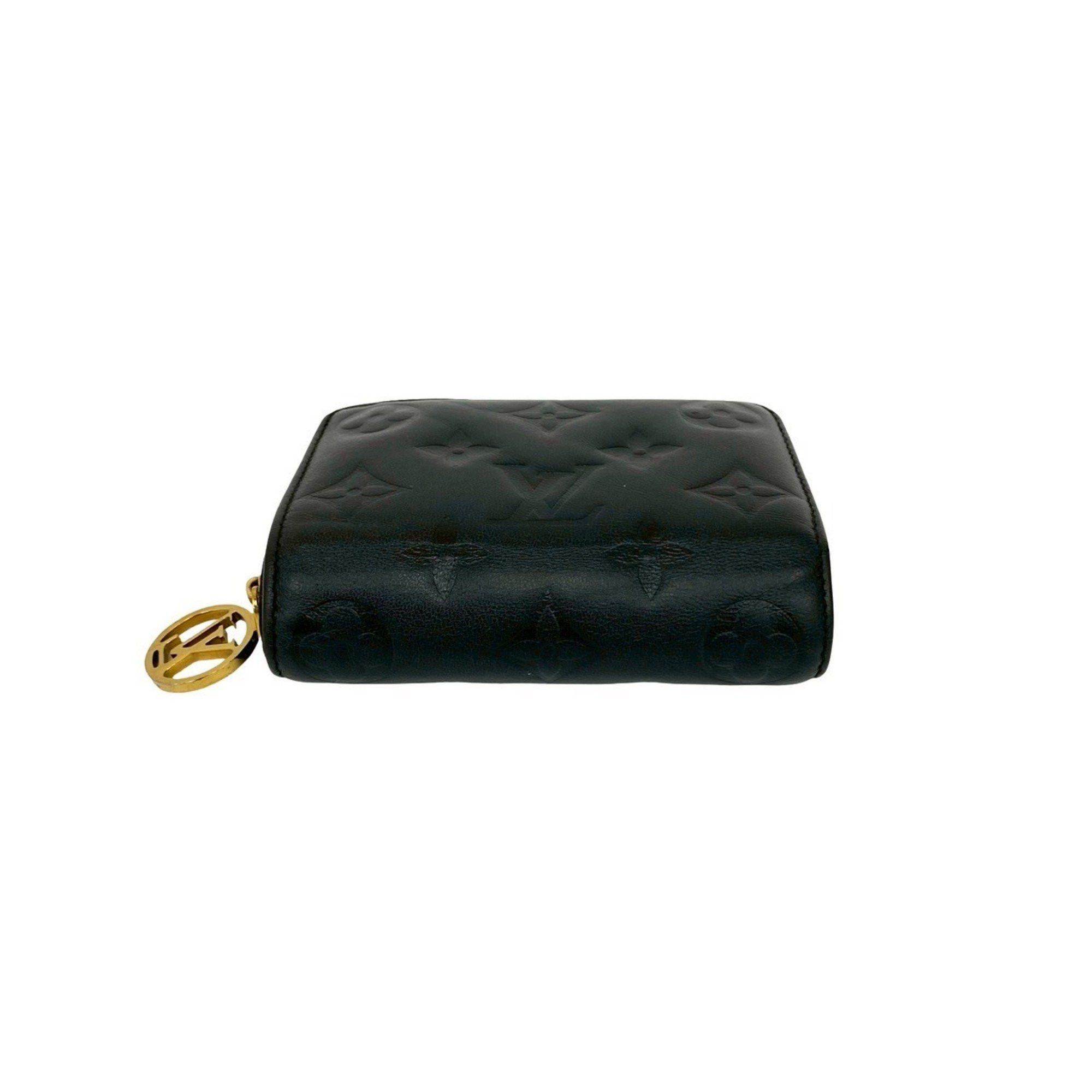 Louis Vuitton Louis Vuitton Portefeuille Lou Monogram Empreinte Leather Round Zip Bi-fold Wallet Black 42467 Size ONE SIZE - 6 Thumbnail