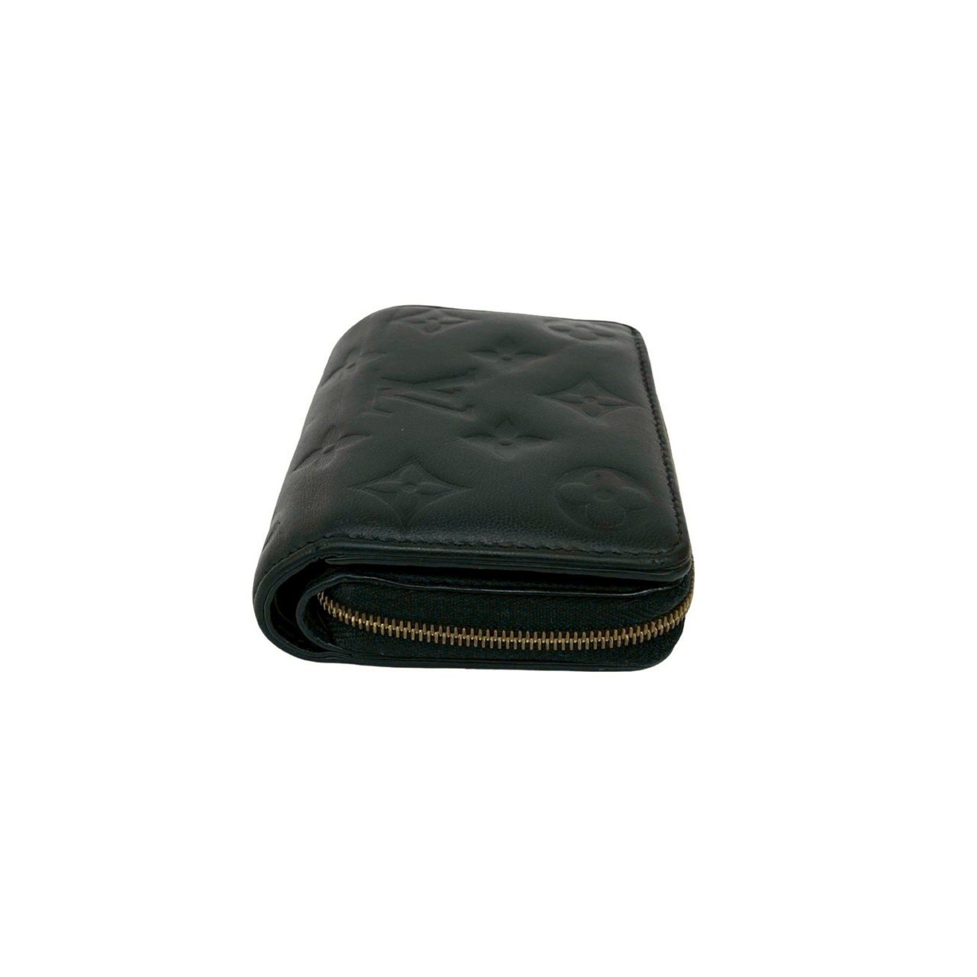 Louis Vuitton Louis Vuitton Portefeuille Lou Monogram Empreinte Leather Round Zip Bi-fold Wallet Black 42467 Size ONE SIZE - 5 Thumbnail