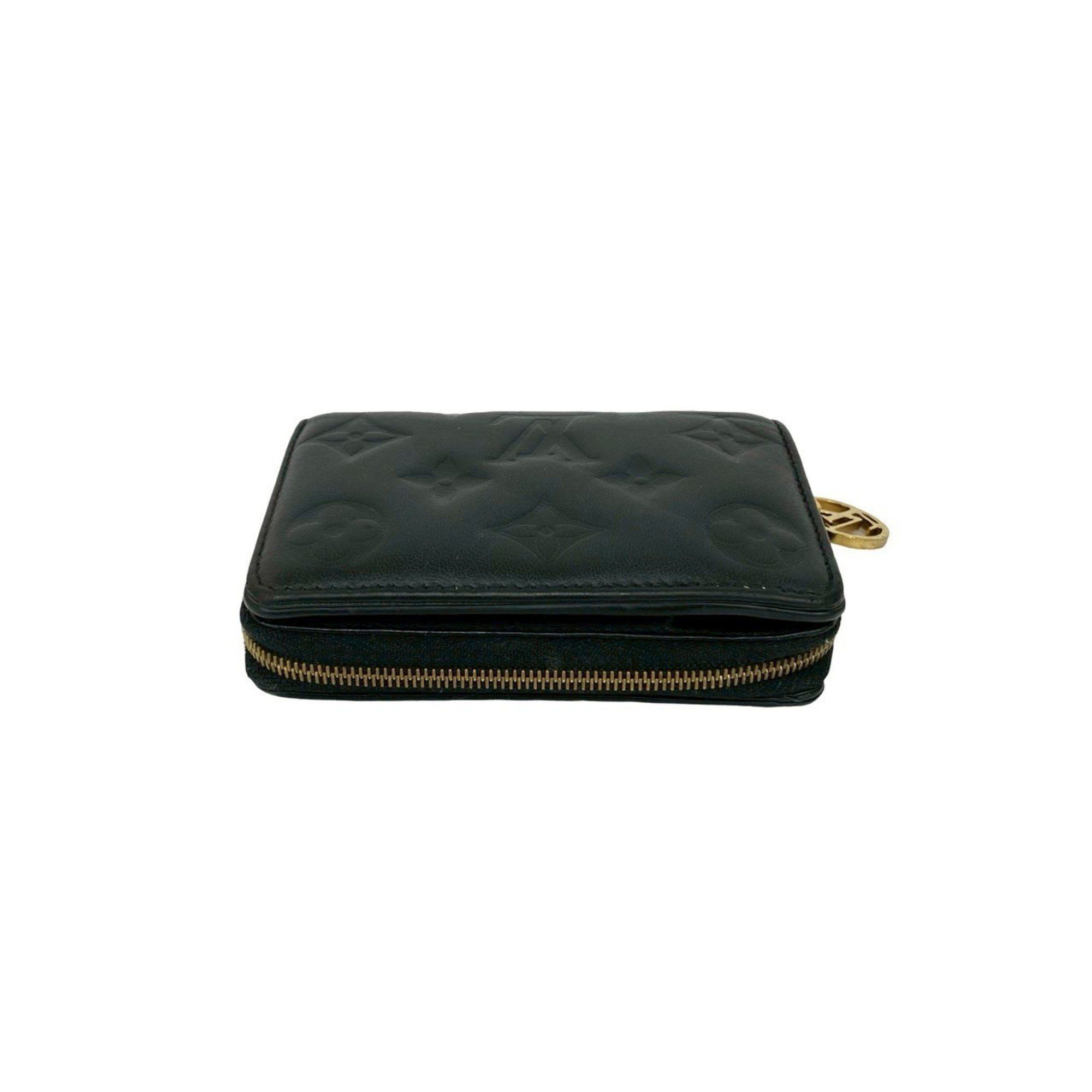 Louis Vuitton Louis Vuitton Portefeuille Lou Monogram Empreinte Leather Round Zip Bi-fold Wallet Black 42467 Size ONE SIZE - 3 Thumbnail