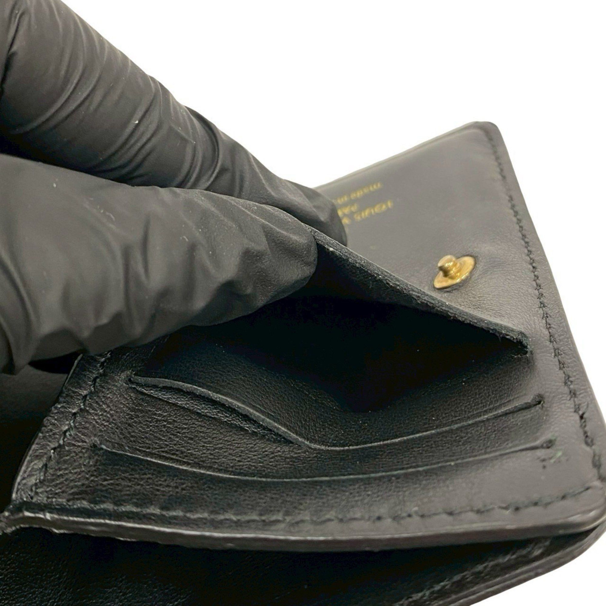 Louis Vuitton Louis Vuitton Portefeuille Lou Monogram Empreinte Leather Round Zip Bi-fold Wallet Black 42467 Size ONE SIZE - 9 Thumbnail