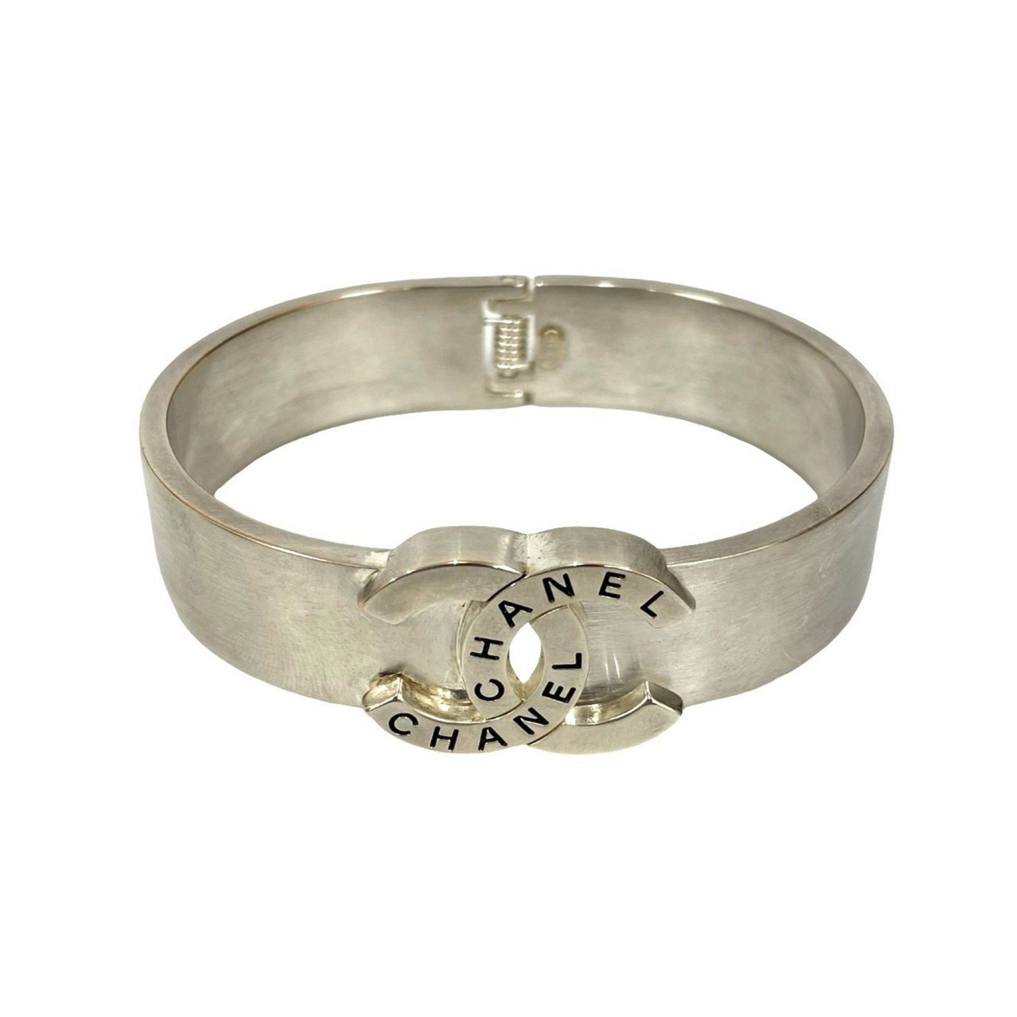 Chanel CHANEL Coco Mark Logo Metal Bangle Bracelet in Silver 75130 Size ONE SIZE - 5 Thumbnail