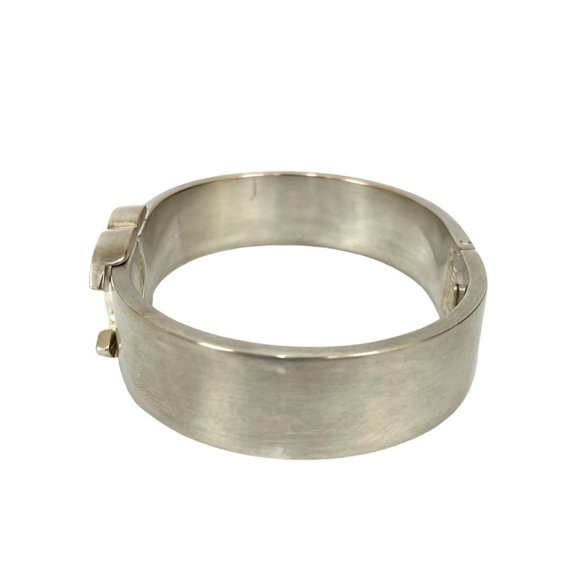 Chanel CHANEL Coco Mark Logo Metal Bangle Bracelet in Silver 75130 Size ONE SIZE - 3 Thumbnail