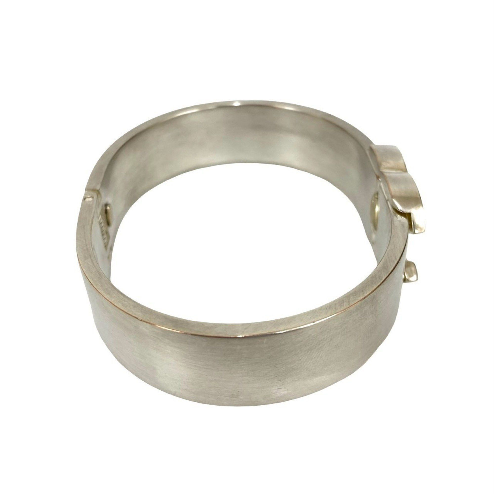 Chanel CHANEL Coco Mark Logo Metal Bangle Bracelet in Silver 75130 Size ONE SIZE - 4 Thumbnail