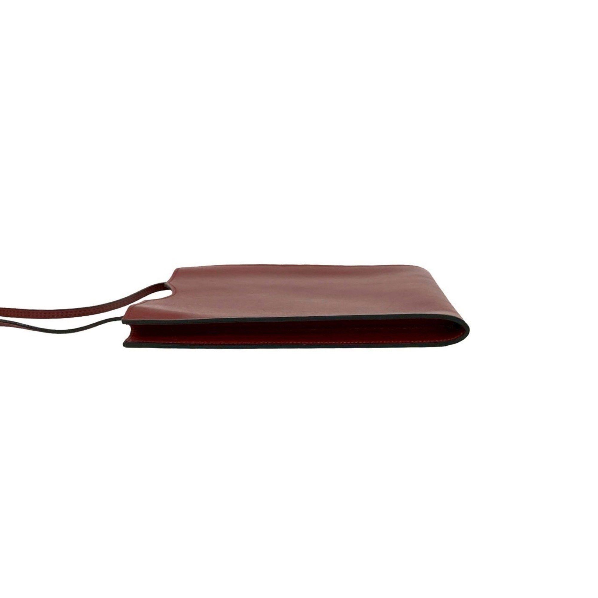 Hermes HERMES Omeni Toe Box Calf Leather Shoulder Bag/Pochette/Sacoche in Rouge H 27068 Size ONE SIZE - 5 Thumbnail