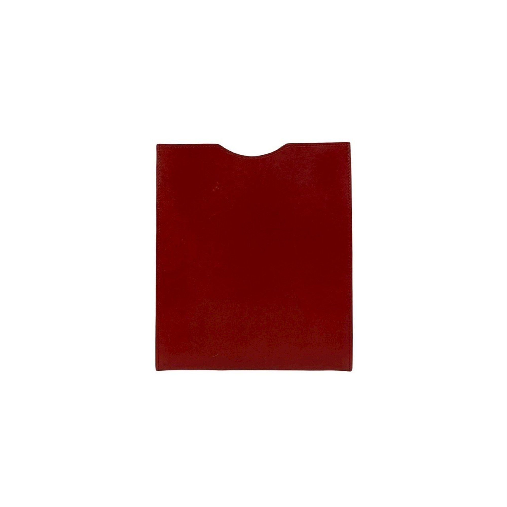 Hermes HERMES Omeni Toe Box Calf Leather Shoulder Bag/Pochette/Sacoche in Rouge H 27068 Size ONE SIZE - 3 Thumbnail