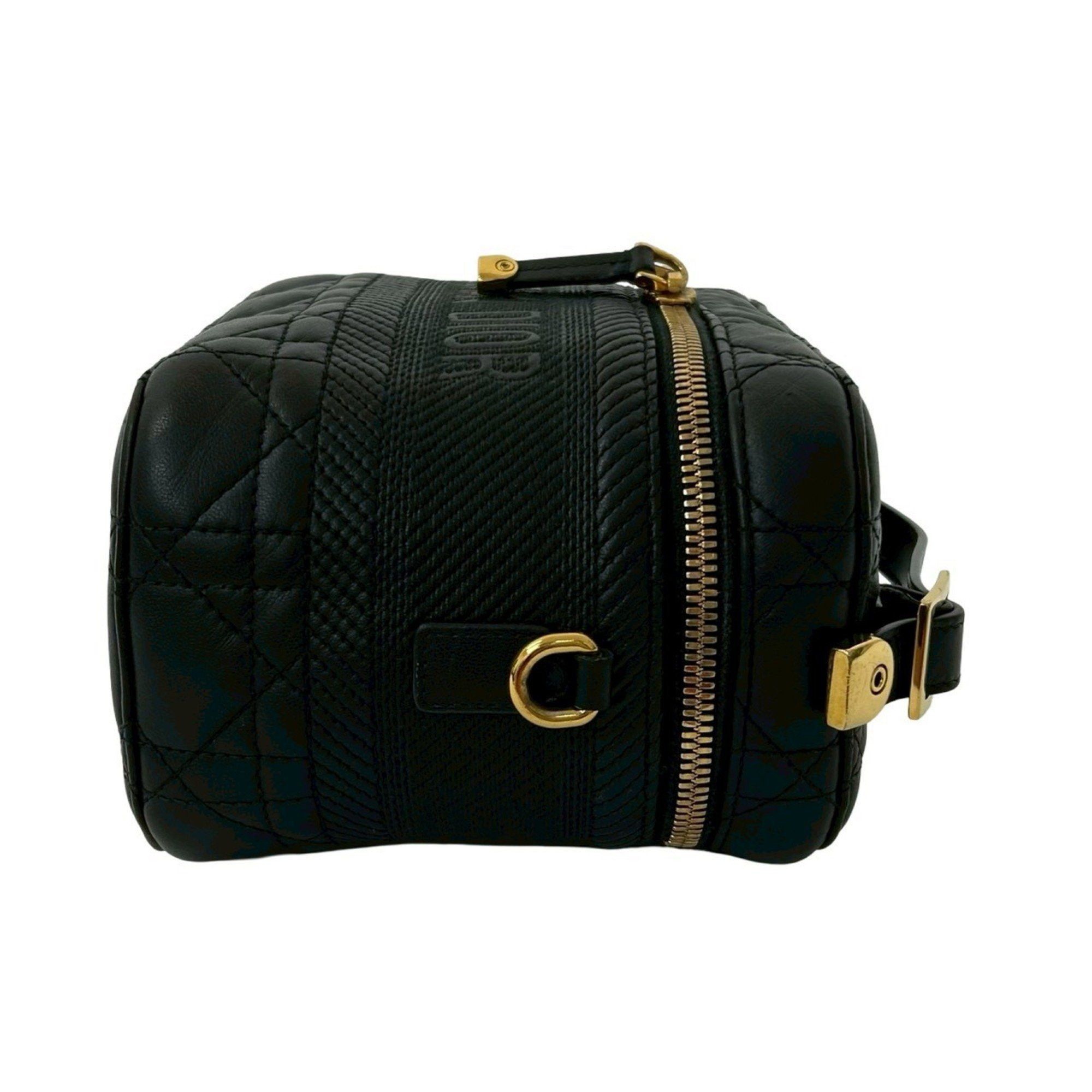 Dior Christian Dior Travel Small Vanity Bag, Cannage Leather, 2-Way Handbag/Shoulder Black, 33230 Size ONE SIZE - 6 Thumbnail
