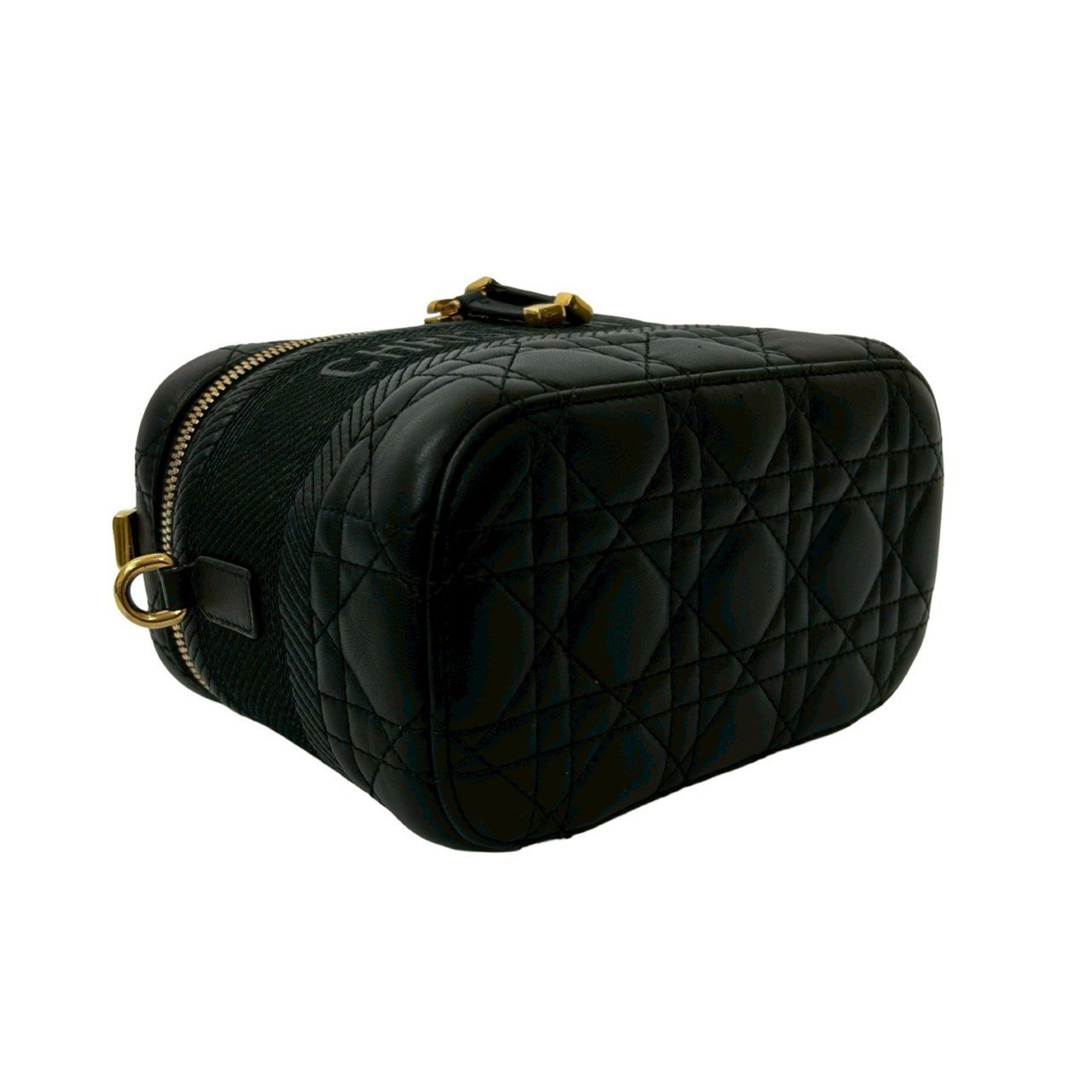 Dior Christian Dior Travel Small Vanity Bag, Cannage Leather, 2-Way Handbag/Shoulder Black, 33230 Size ONE SIZE - 7 Thumbnail