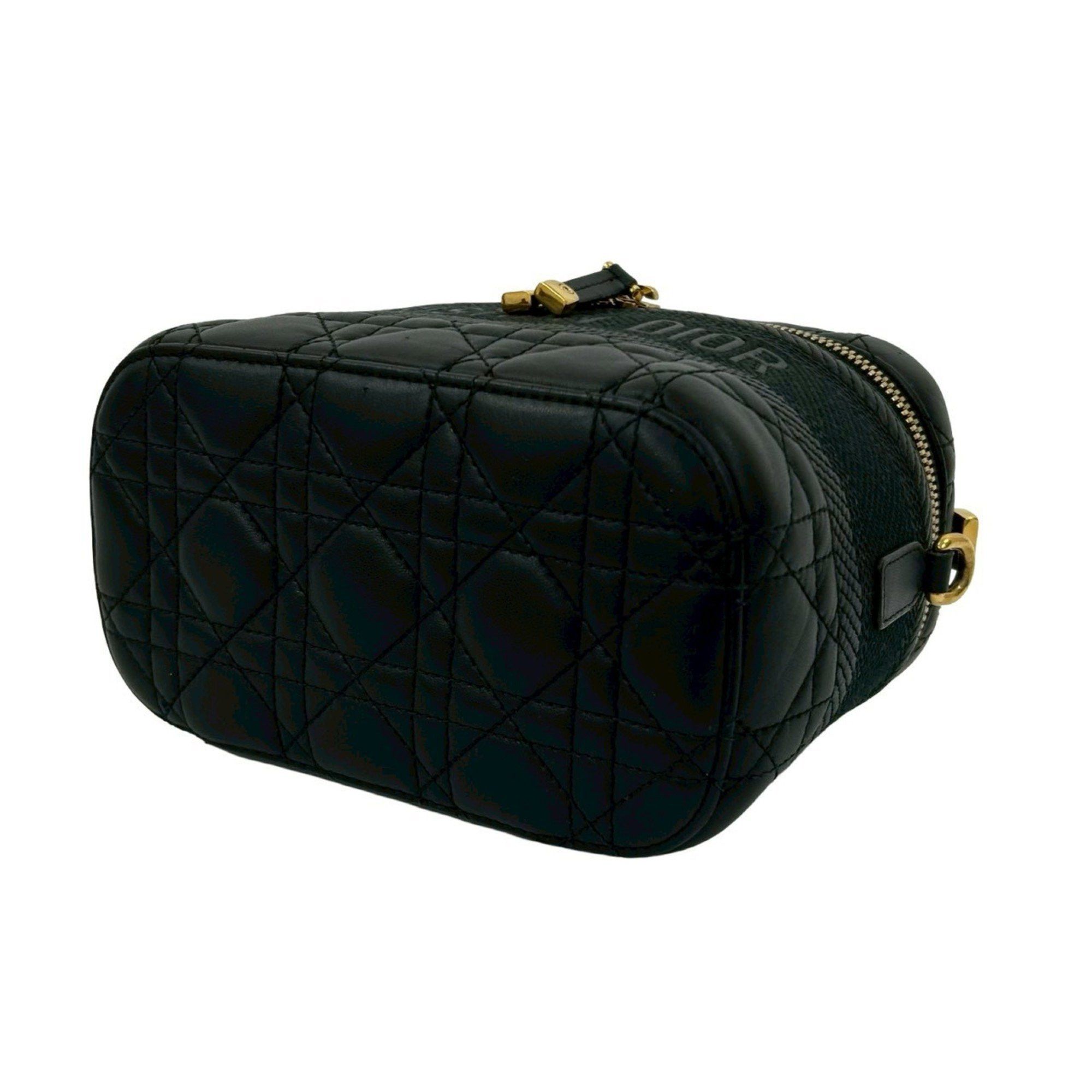 Dior Christian Dior Travel Small Vanity Bag, Cannage Leather, 2-Way Handbag/Shoulder Black, 33230 Size ONE SIZE - 8 Thumbnail