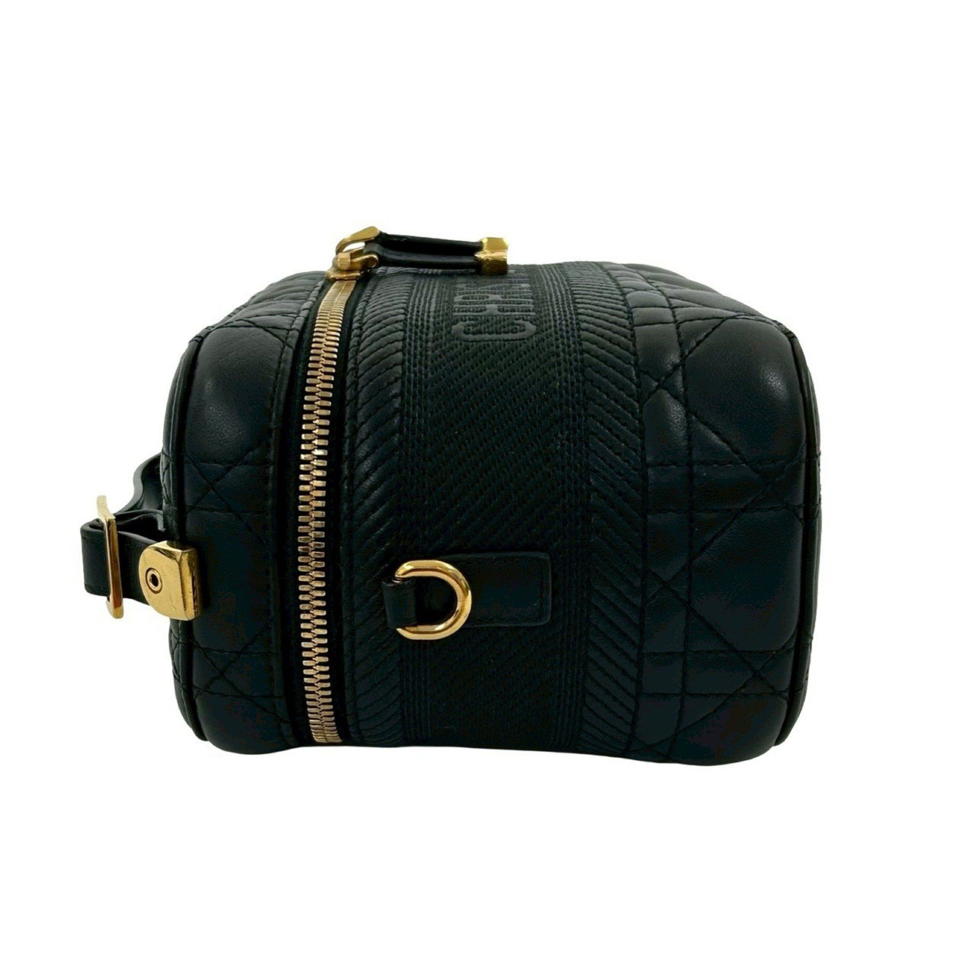 Dior Christian Dior Travel Small Vanity Bag, Cannage Leather, 2-Way Handbag/Shoulder Black, 33230 Size ONE SIZE - 5 Thumbnail