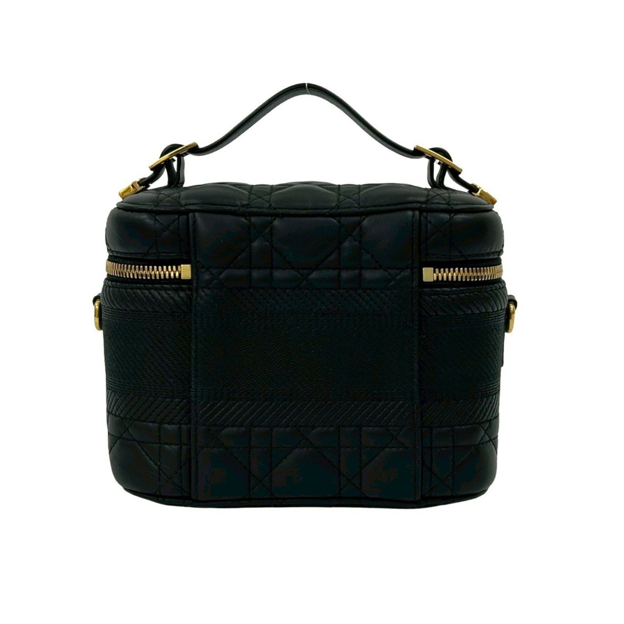 Dior Christian Dior Travel Small Vanity Bag, Cannage Leather, 2-Way Handbag/Shoulder Black, 33230 Size ONE SIZE - 3 Thumbnail