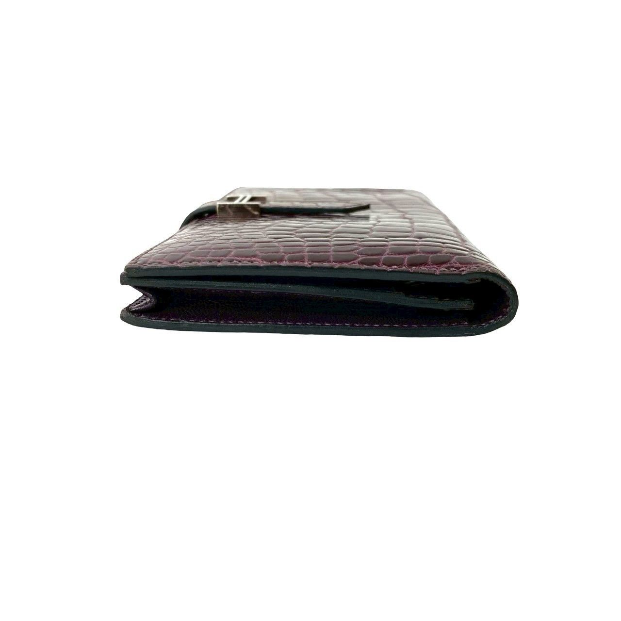 Hermes Hermes Hermes Béarn Soufflet Alligator Wallet Leather Long Wallet Stamp R (2014) DUTY FREE for USA Size ONE SIZE - 5 Thumbnail