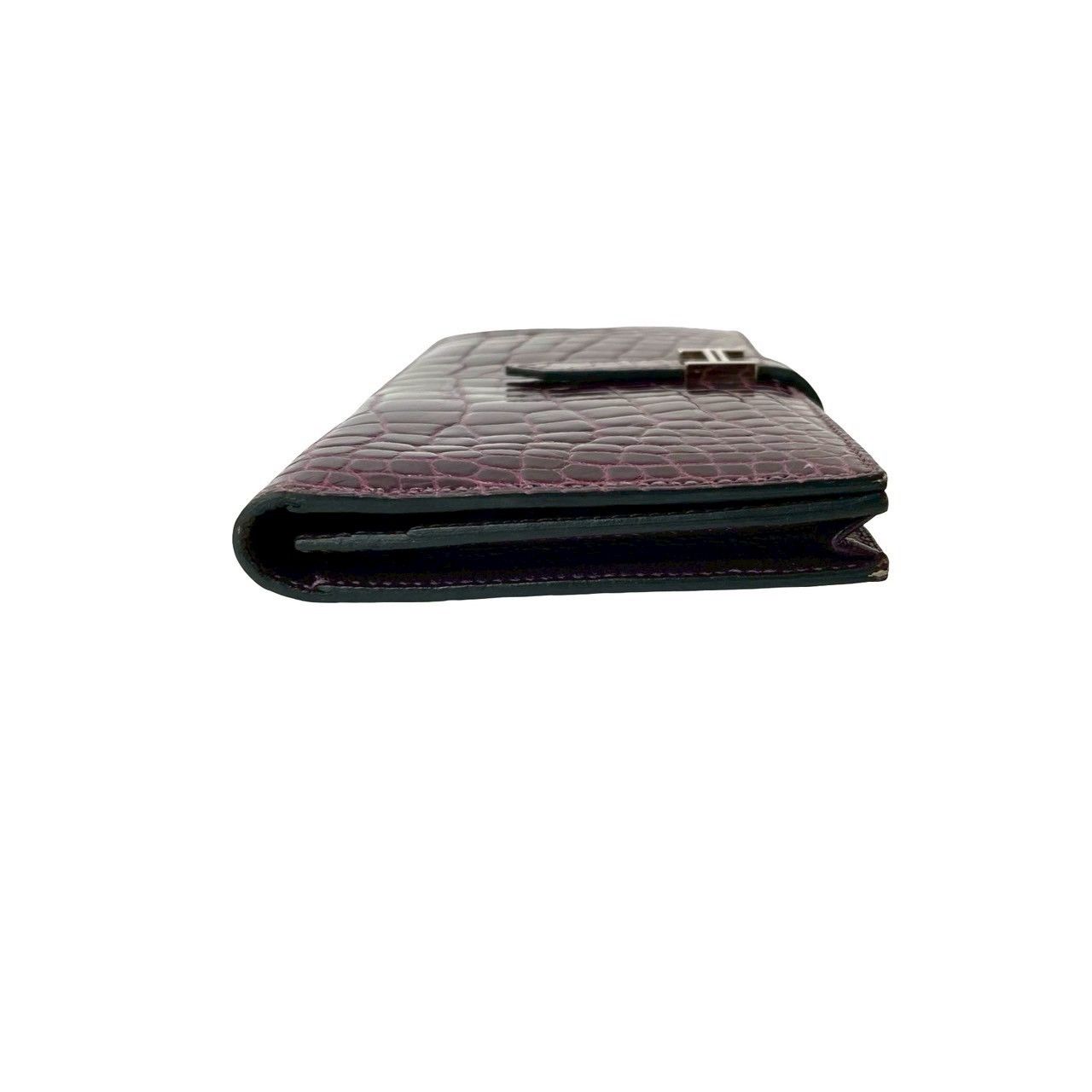 Hermes Hermes Hermes Béarn Soufflet Alligator Wallet Leather Long Wallet Stamp R (2014) DUTY FREE for USA Size ONE SIZE - 6 Thumbnail