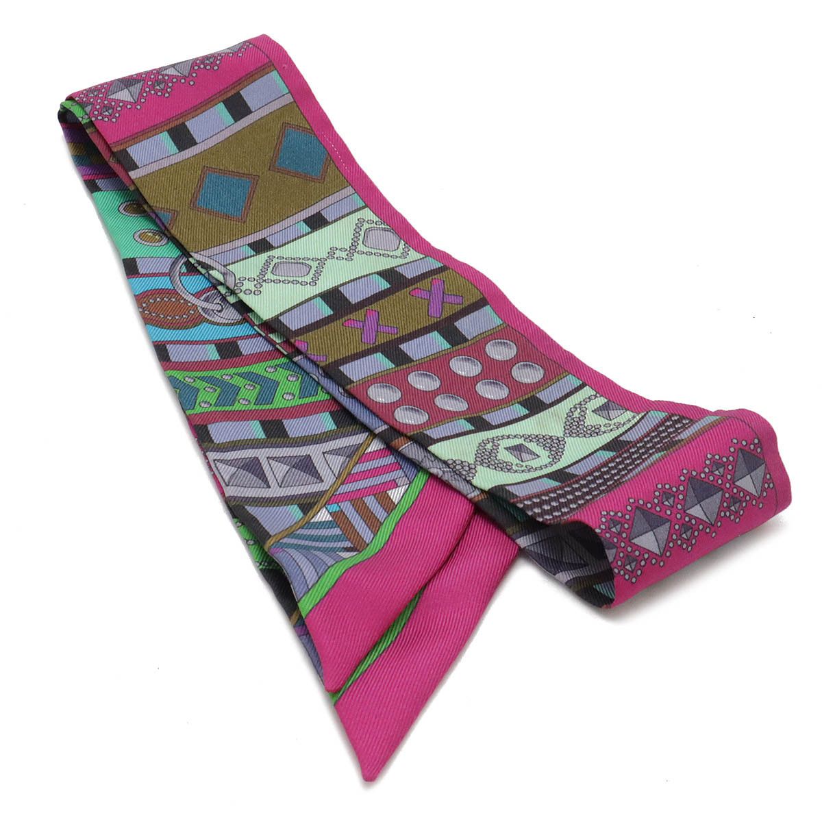 Hermes Hermes Hermes Twilly Silk Scarf Cotton Scarf DUTY FREE for USA Size ONE SIZE - 2 Thumbnail