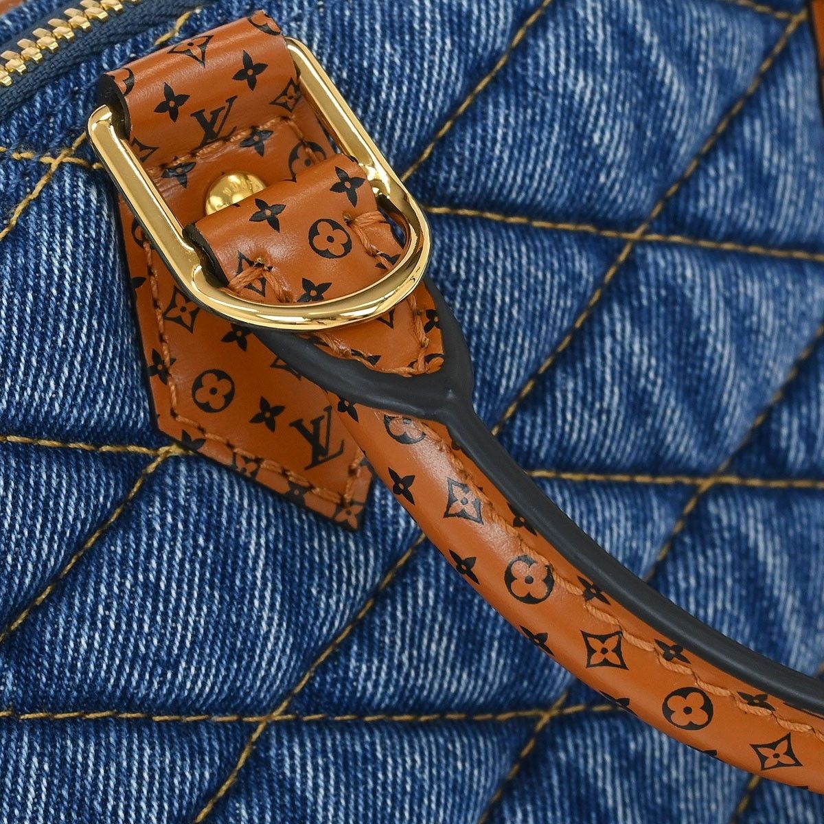 Louis Vuitton Louis Vuitton Alma Handbag Malletage Denim with Monogram Leather Size ONE SIZE - 6 Thumbnail