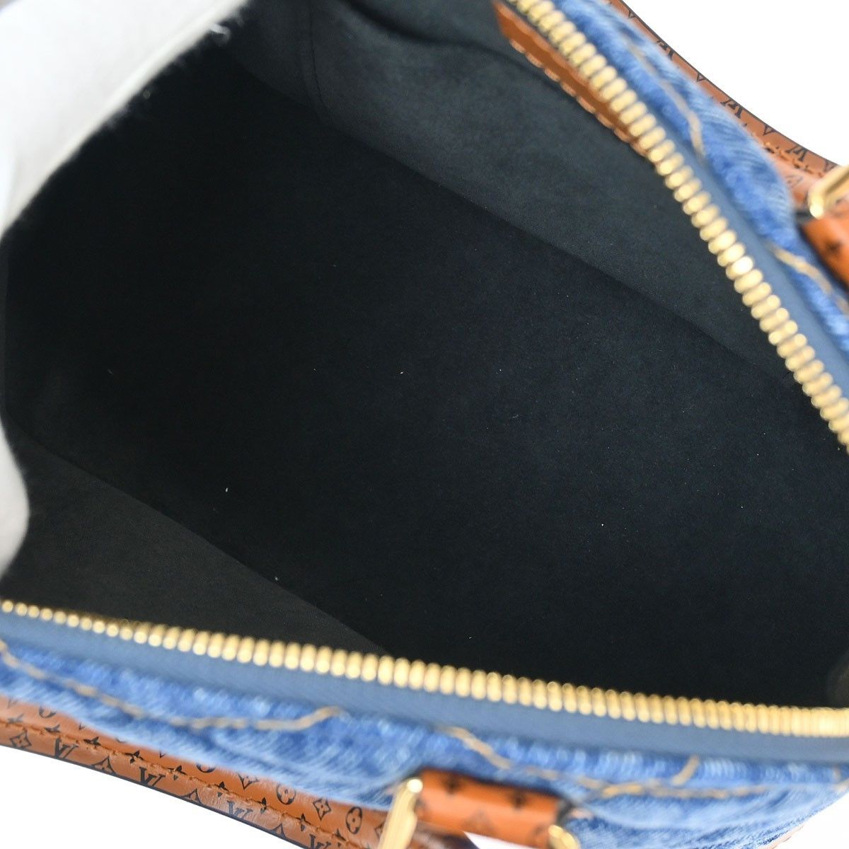 Louis Vuitton Louis Vuitton Alma Handbag Malletage Denim with Monogram Leather Size ONE SIZE - 3 Thumbnail