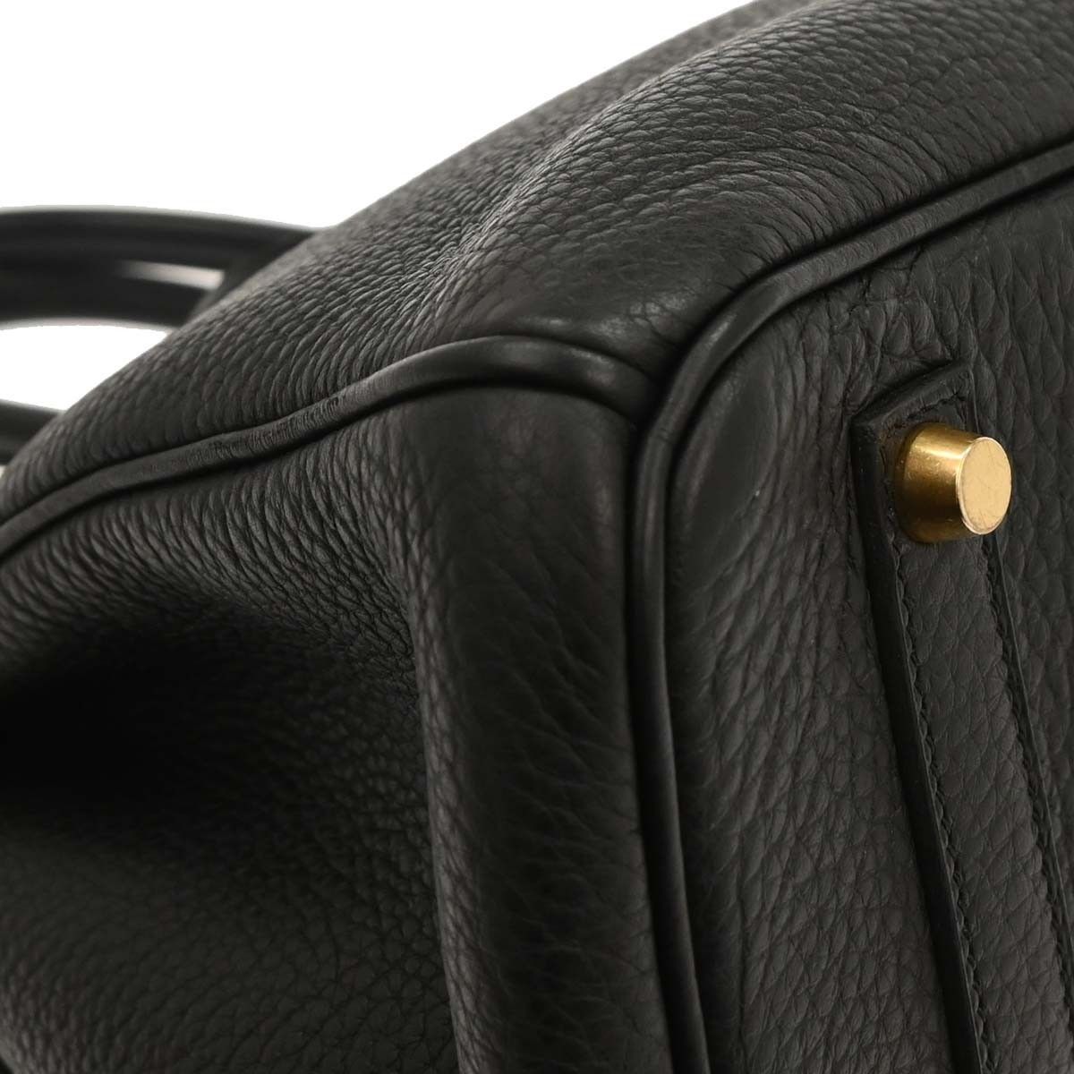 Hermes Hermes Birkin Handbag Black Clemence with Gold Hardware Size ONE SIZE - 7 Thumbnail