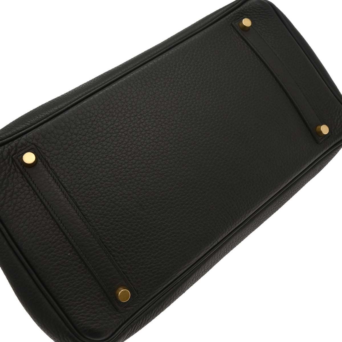Hermes Hermes Birkin Handbag Black Clemence with Gold Hardware Size ONE SIZE - 6 Thumbnail