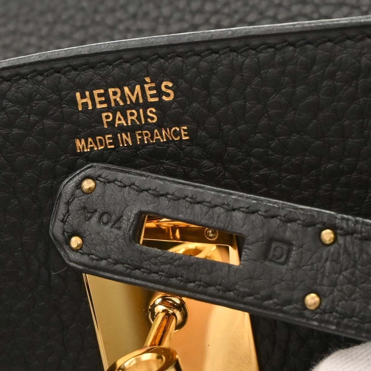 Hermes Hermes Birkin Handbag Black Clemence with Gold Hardware Size ONE SIZE - 10 Thumbnail
