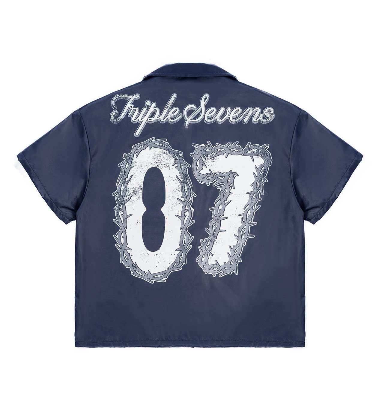 TRIPLE SEVENS Nylon Button Up Navy Size US L / EU 52-54 / 3 - 2 Thumbnail