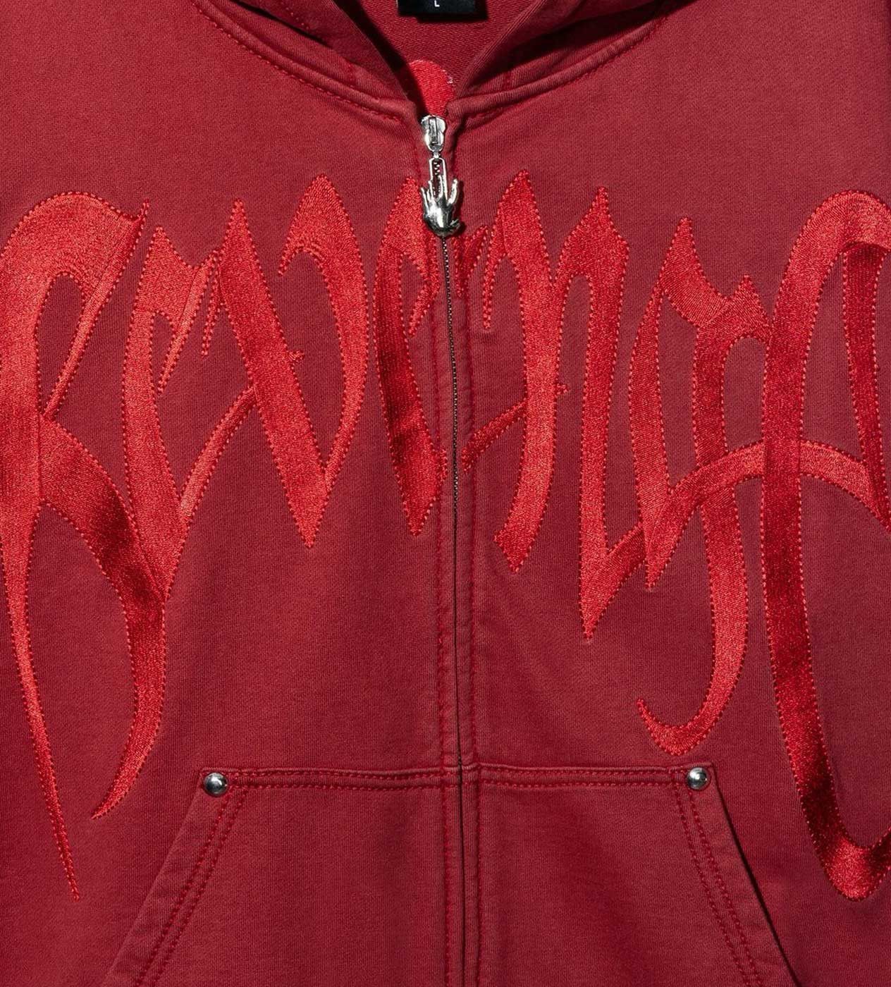 Revenge Xxxtentacion Kill Contrast Zip Up Hoodie Red Size US M / EU 48-50 / 2 - 5 Thumbnail