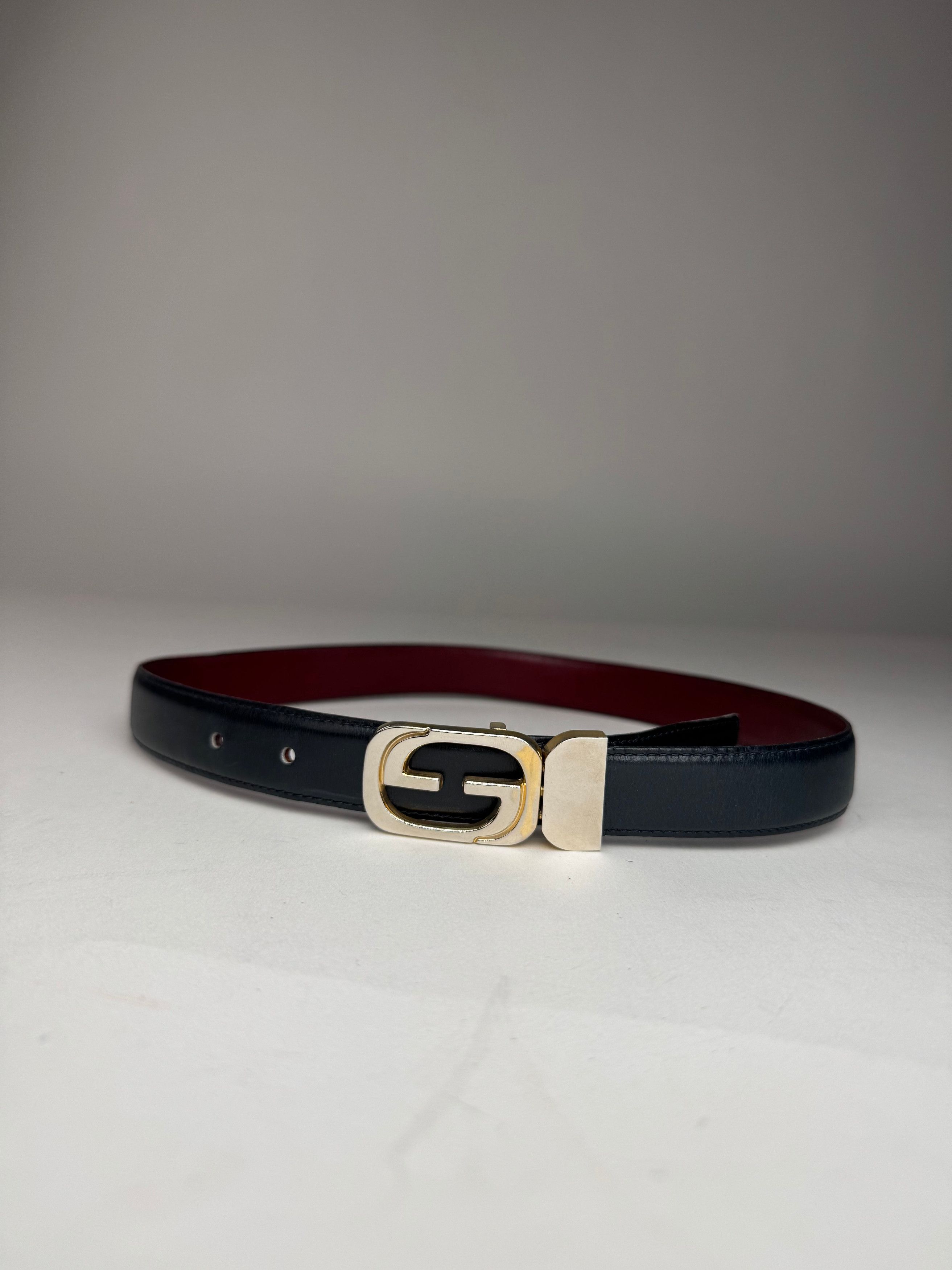 Gucci Vintage Leather Belt Black Purple Size ONE SIZE - 3 Thumbnail