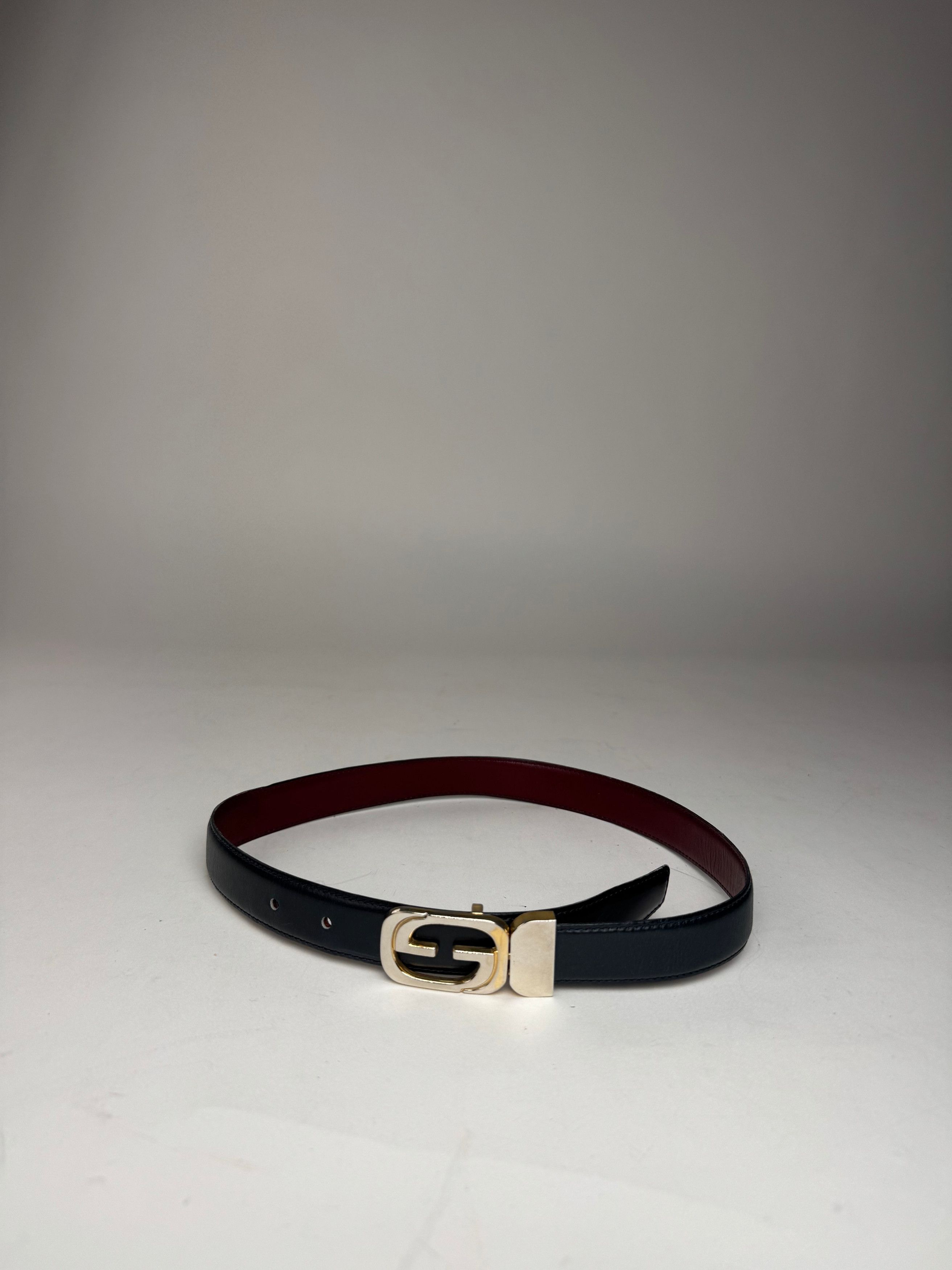 Gucci Vintage Leather Belt Black Purple Size ONE SIZE - 4 Thumbnail