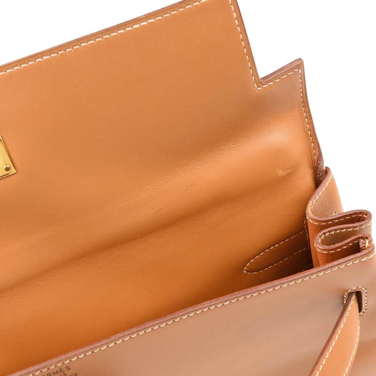 Hermes Hermes Kelly Handbag Brown Chamonix with Gold Hardware Size ONE SIZE - 8 Thumbnail