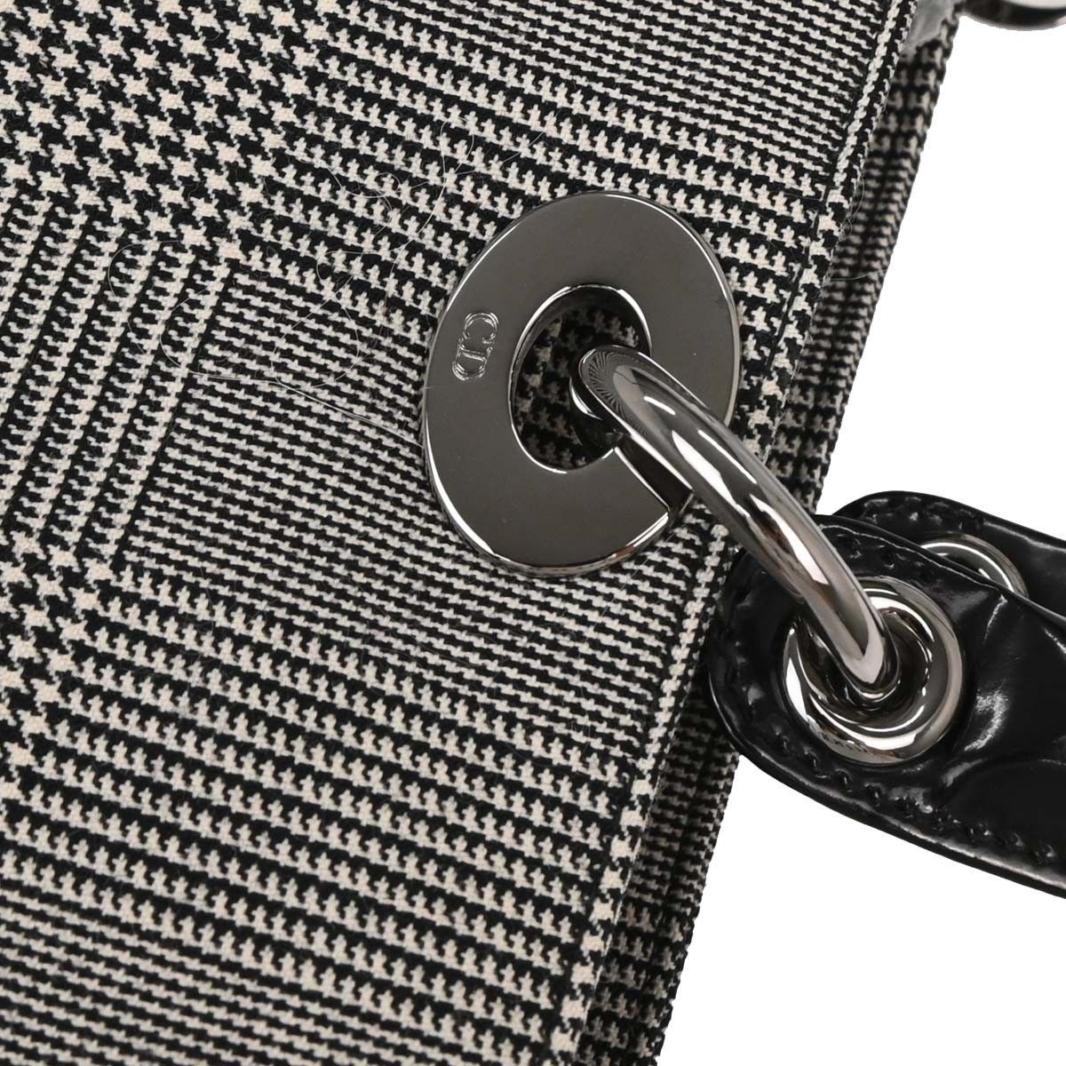 Dior Christian Dior Vintage Lady Dior Houndstooth Canvas Size ONE SIZE - 9 Thumbnail