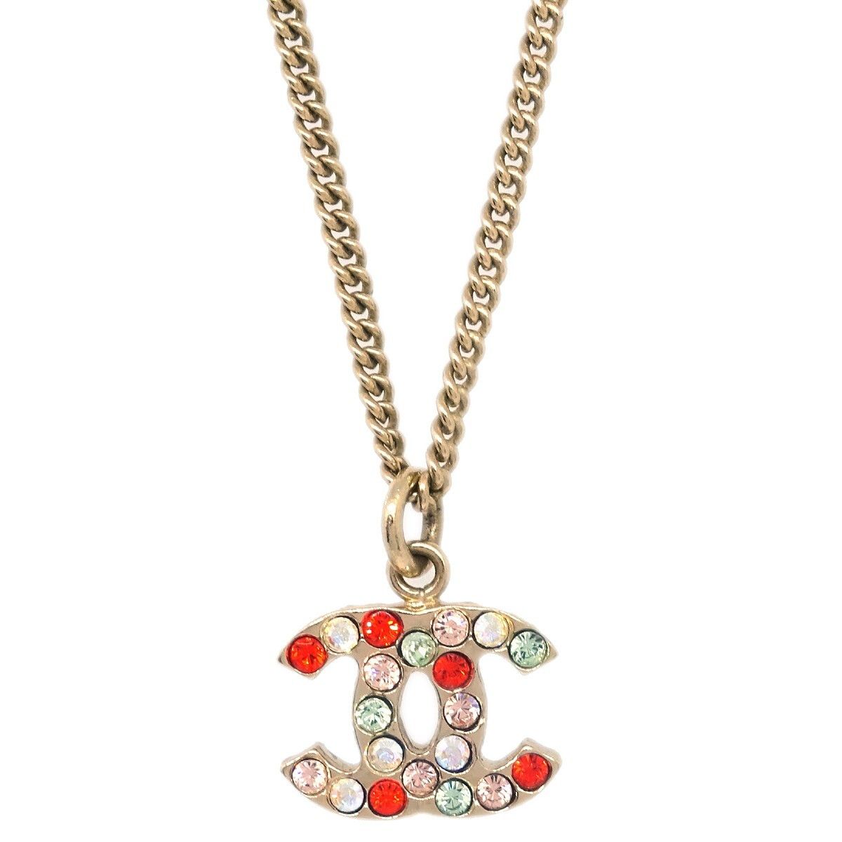 Chanel Chanel Rainbow CC Pendant Necklace Metal and Crystals Size ONE SIZE - 2 Thumbnail