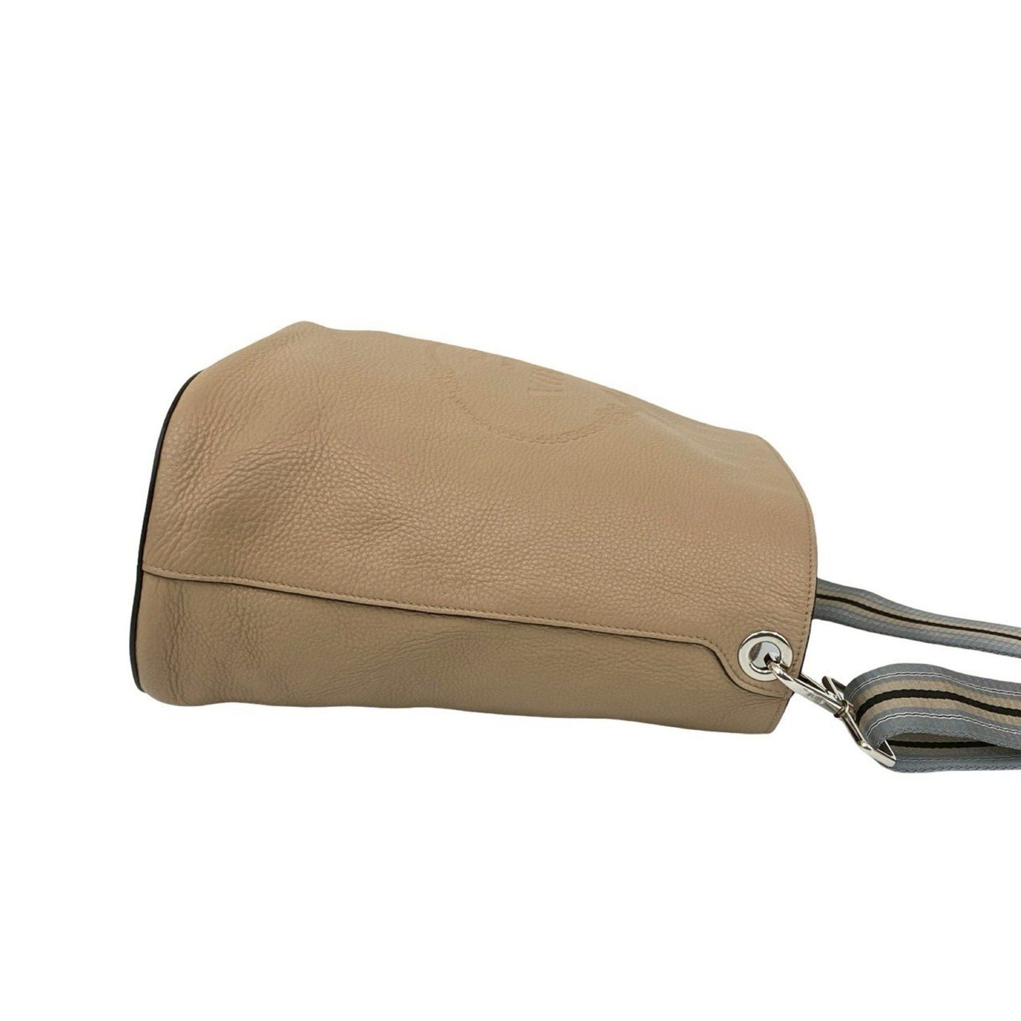 Prada Prada Logo Embossed Vitello Phoenix Leather Shoulder Bag/Sacoche/Pochette Beige 39599 Size ONE SIZE - 6 Thumbnail