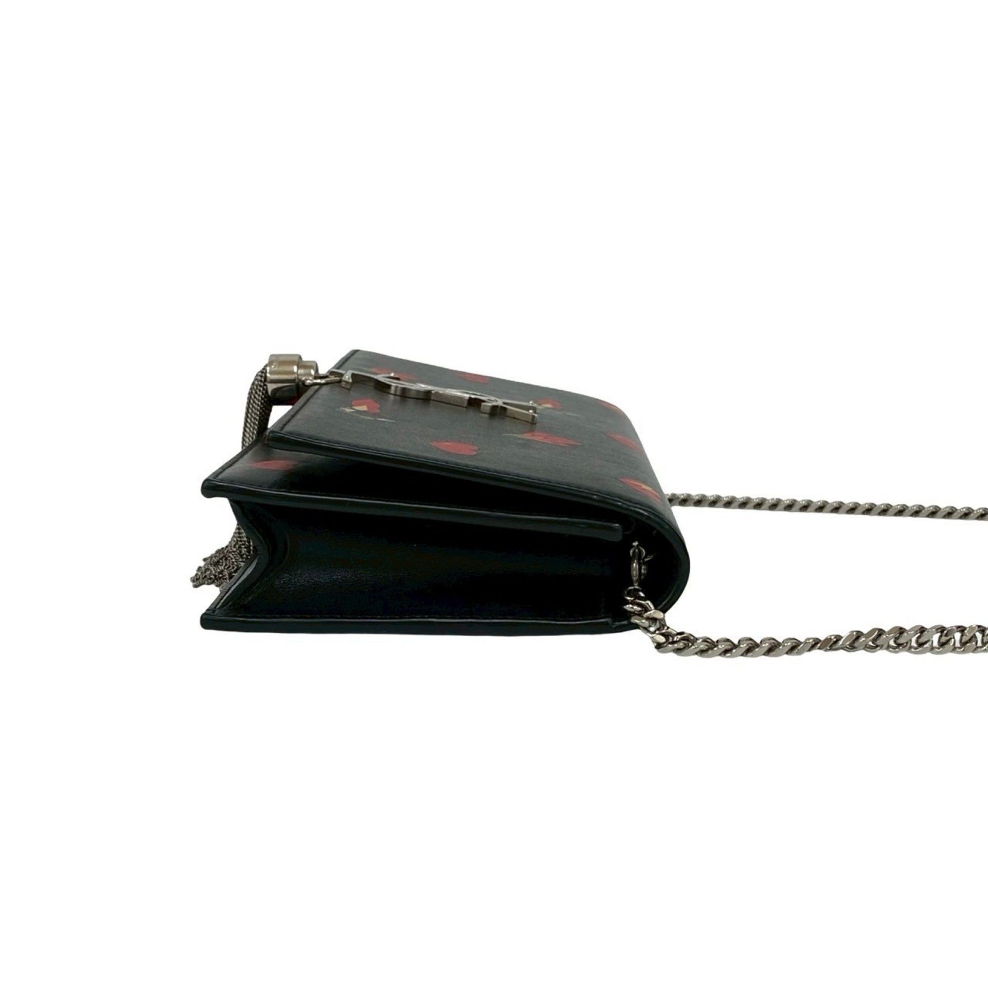 Yves Saint Laurent Yves Saint Laurent SAINT LAURENT PARIS Kate YSL Logo Hardware Tassel Leather Chain Shoulder Bag Black 47327 Size ONE SIZE - 6 Thumbnail