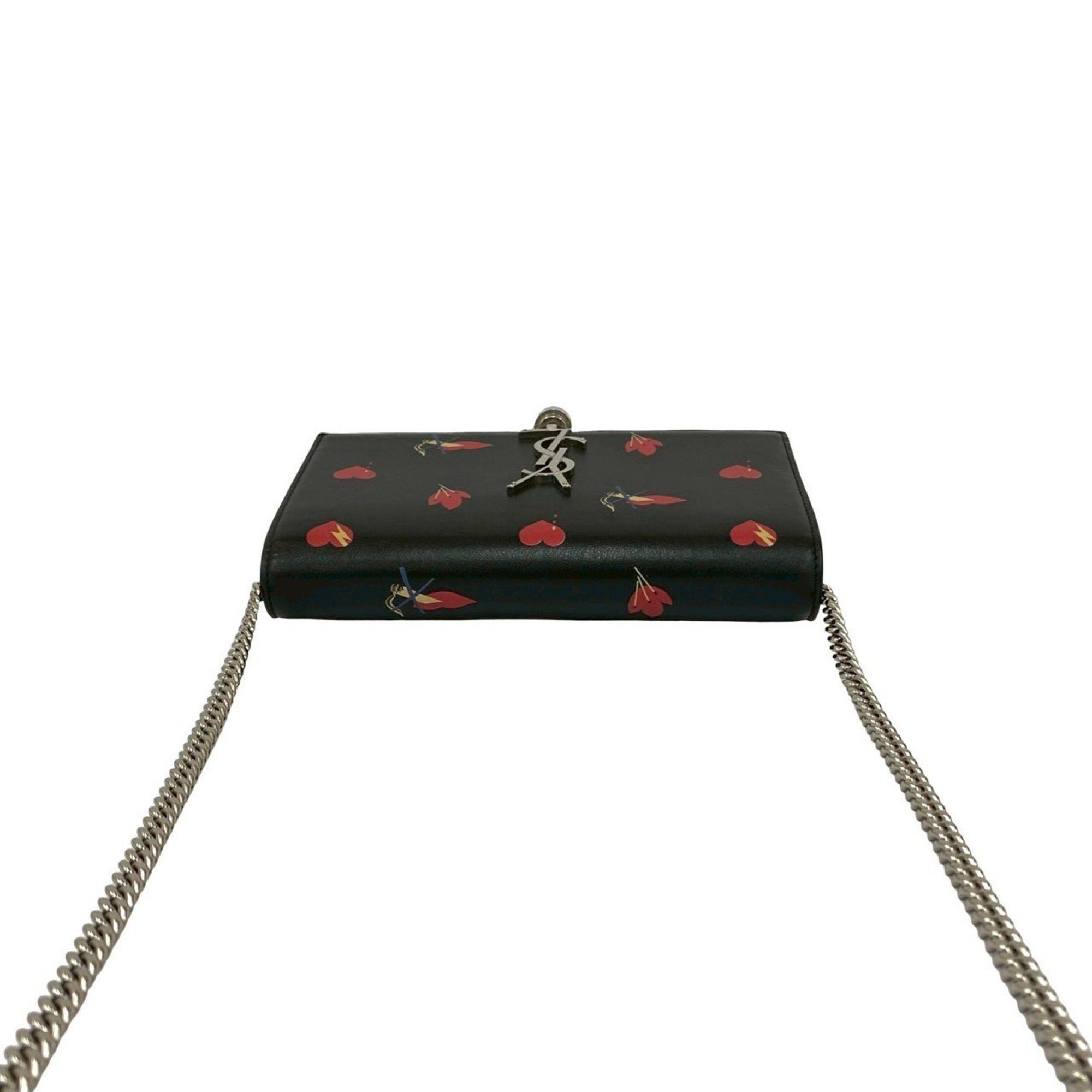 Yves Saint Laurent Yves Saint Laurent SAINT LAURENT PARIS Kate YSL Logo Hardware Tassel Leather Chain Shoulder Bag Black 47327 Size ONE SIZE - 4 Thumbnail