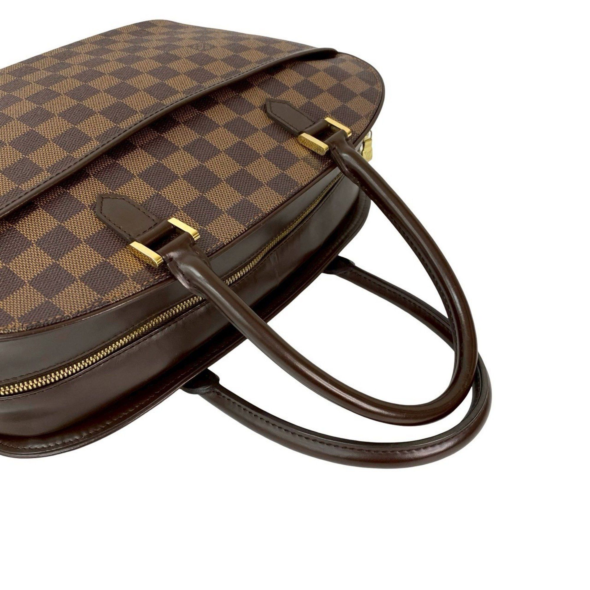 Louis Vuitton LOUIS VUITTON Saria Horizontal Damier Leather Handbag/Mini Boston Bag Brown 2049b Size ONE SIZE - 4 Thumbnail