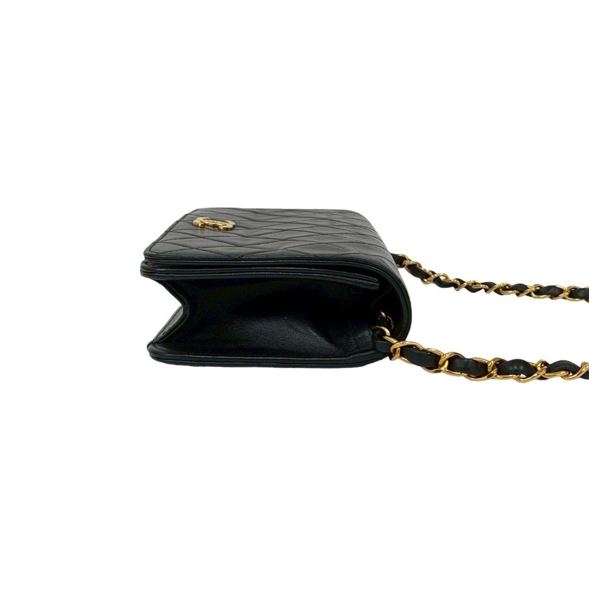 Chanel CHANEL Matelasse Coco Mark Lambskin Chain Shoulder Bag Pochette Black f2023 Size ONE SIZE - 6 Thumbnail