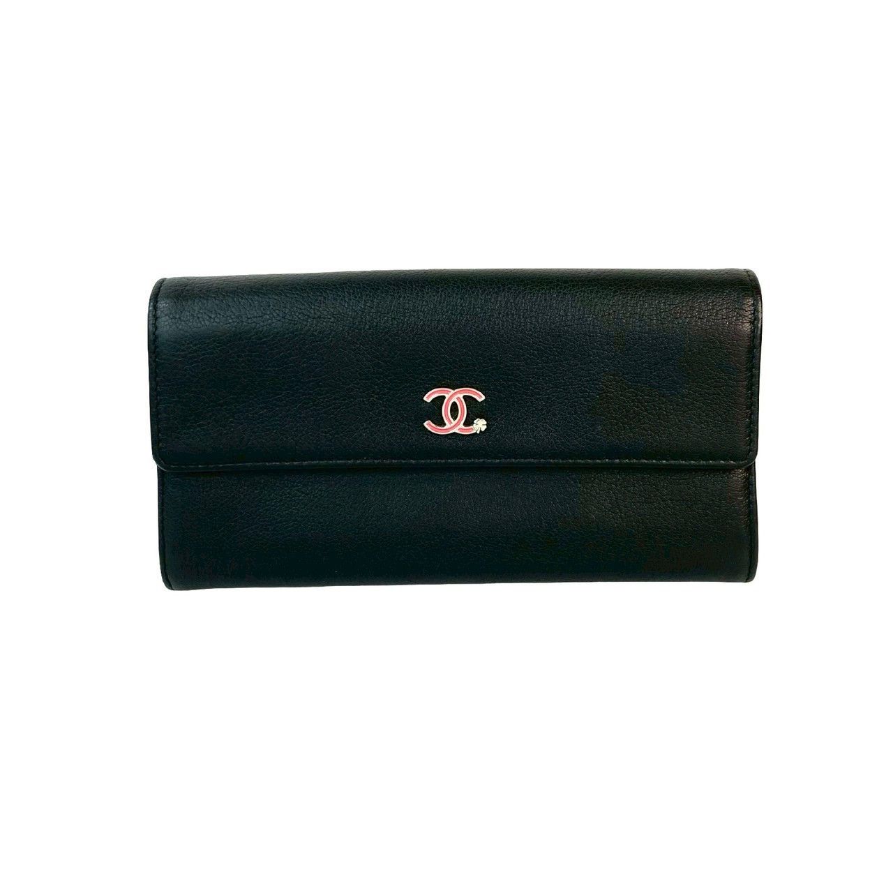Chanel Chanel Chanel Coco Mark Clover Motif Leather Long Wallet Leather Long Wallet DUTY FREE for USA Size ONE SIZE - 2 Thumbnail