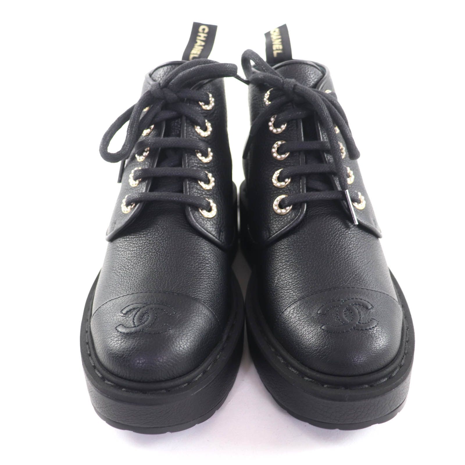 Chanel Chanel Chanel G36416 Leather Short Boots Leather Shoes G36416 DUTY FREE for USA Size ONE SIZE - 4 Thumbnail