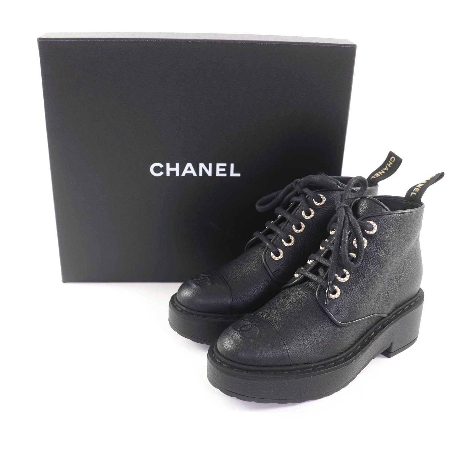 Chanel Chanel Chanel G36416 Leather Short Boots Leather Shoes G36416 DUTY FREE for USA Size ONE SIZE - 2 Thumbnail