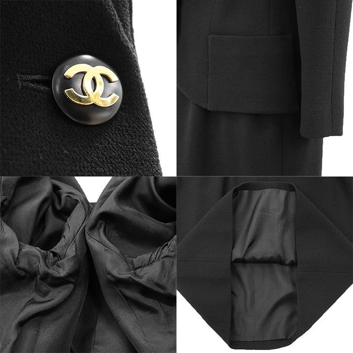 Chanel Chanel Chanel BOUTIQUE Wool Silk 2way Dress Jacket Set Leather Suits 28939 DUTY FREE for USA Size ONE SIZE - 4 Thumbnail