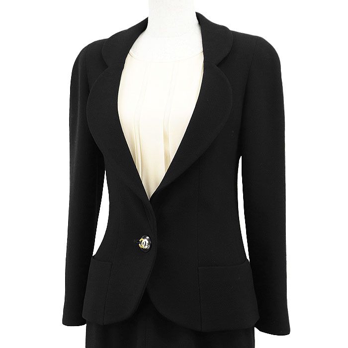 Chanel Chanel Chanel BOUTIQUE Wool Silk 2way Dress Jacket Set Leather Suits 28939 DUTY FREE for USA Size ONE SIZE - 2 Thumbnail