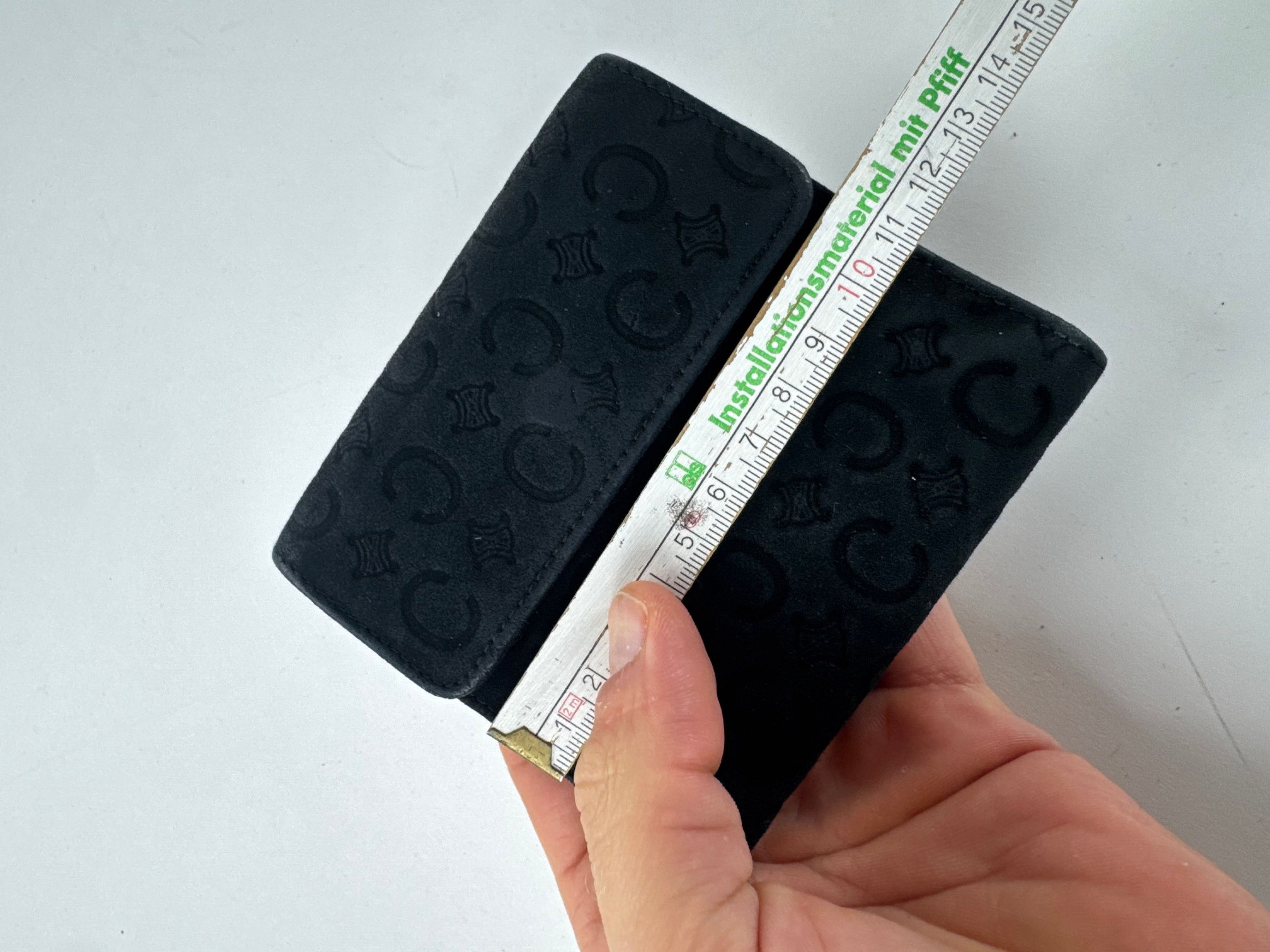 Vintage Monogram Velour Leather Wallet Black