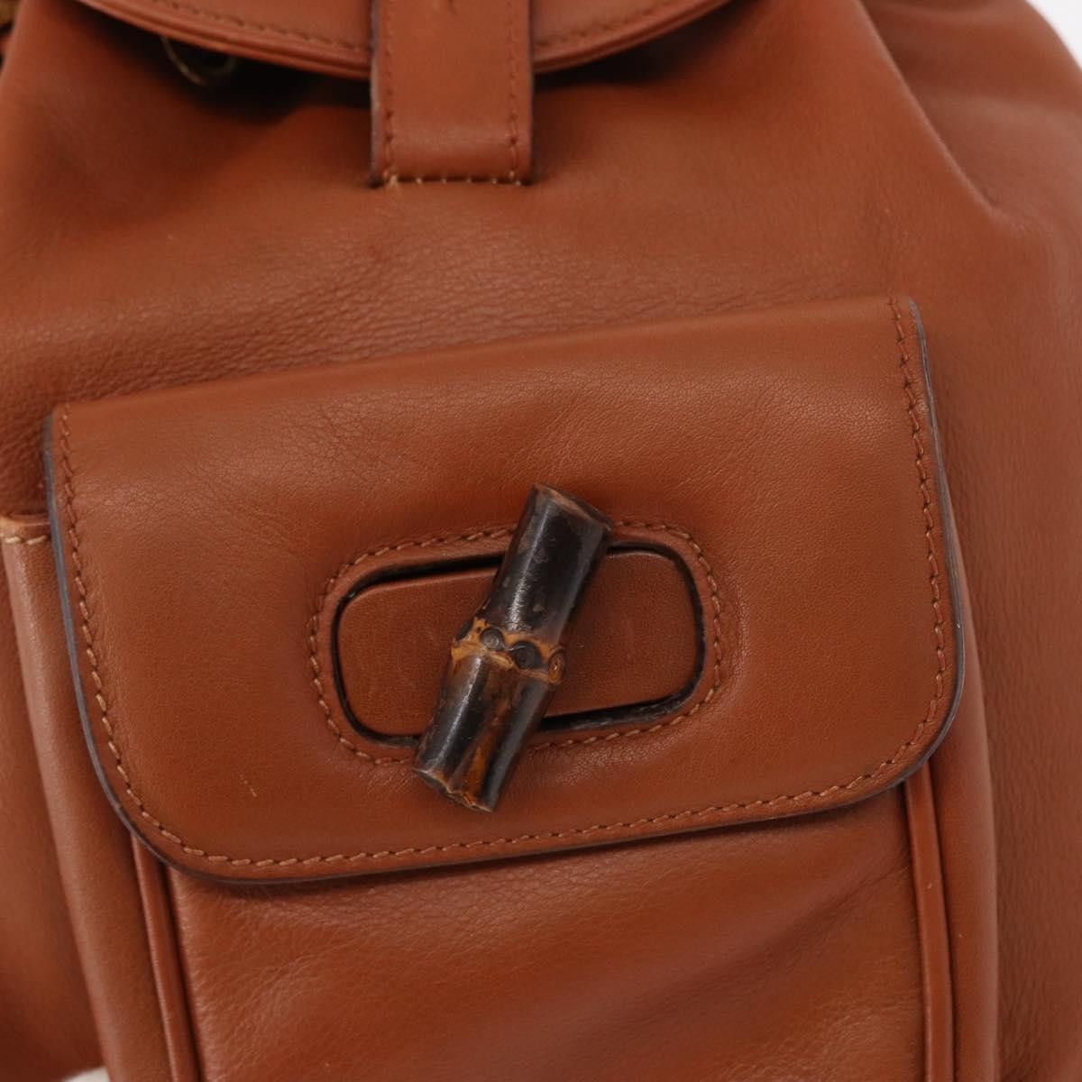 Gucci Gucci Vintage Bamboo Backpack Leather Size ONE SIZE - 13 Thumbnail