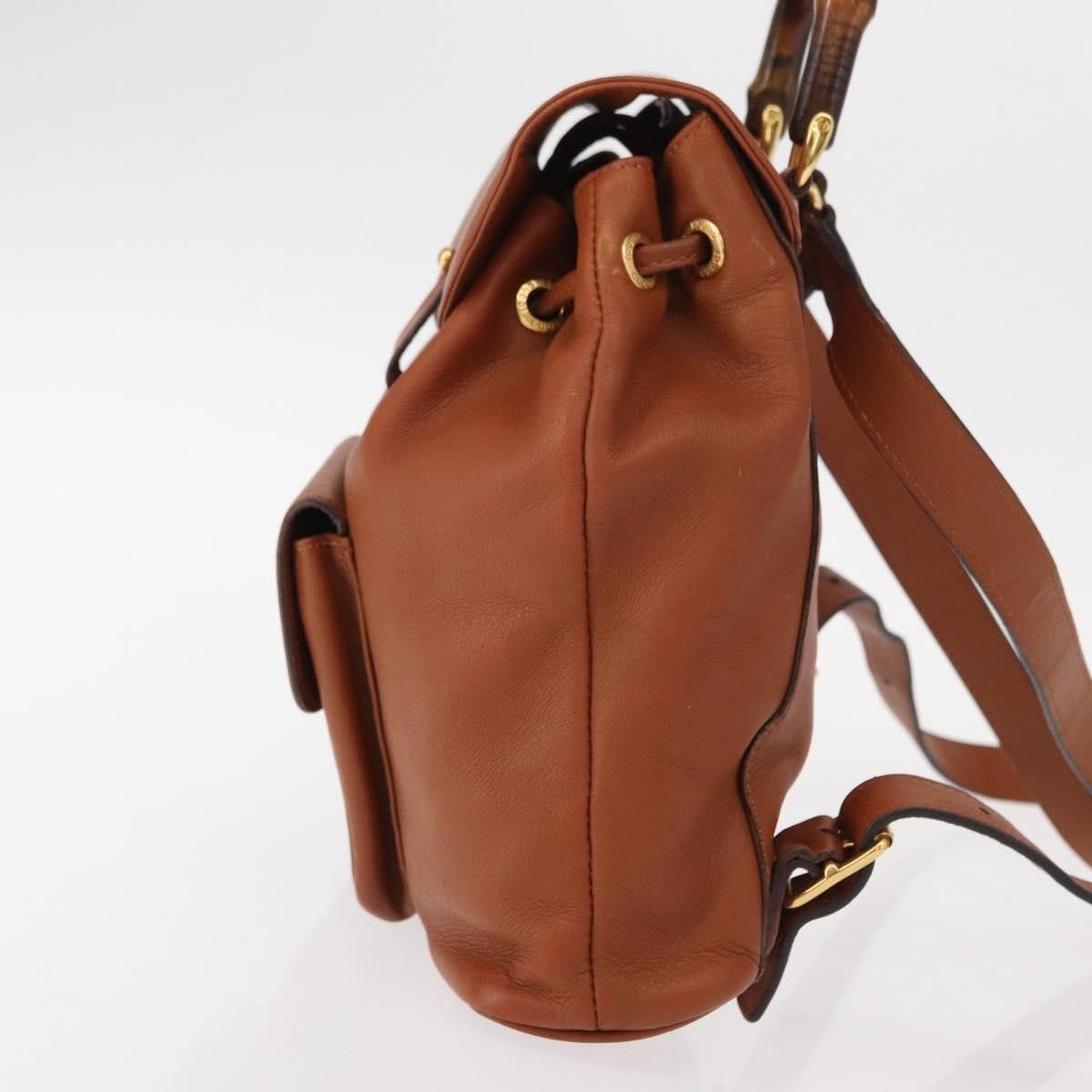 Gucci Gucci Vintage Bamboo Backpack Leather Size ONE SIZE - 3 Thumbnail