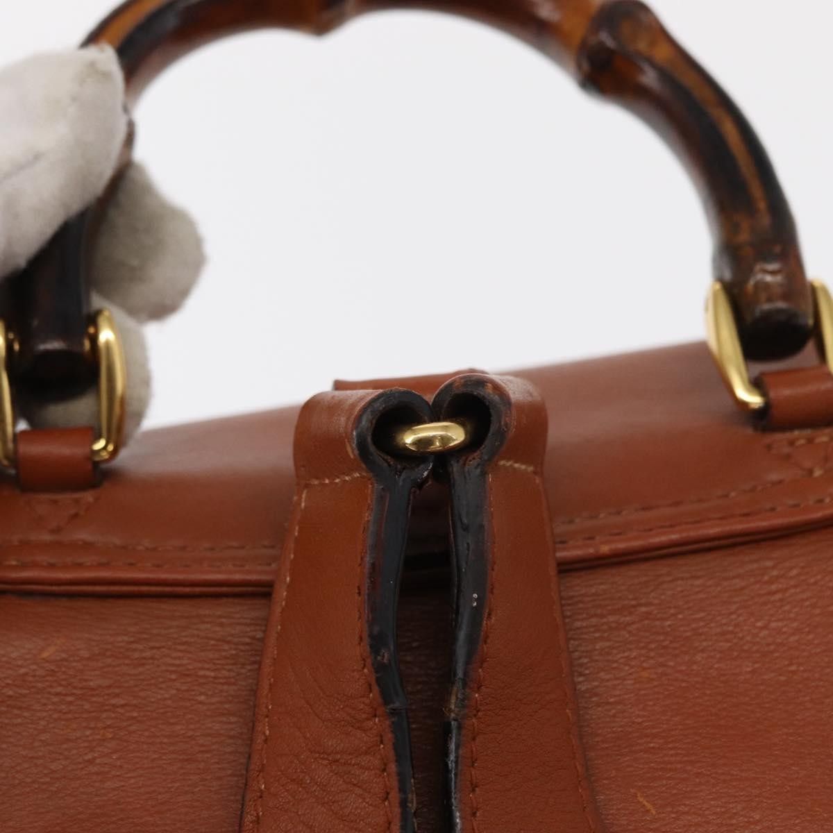 Gucci Gucci Vintage Bamboo Backpack Leather Size ONE SIZE - 14 Thumbnail