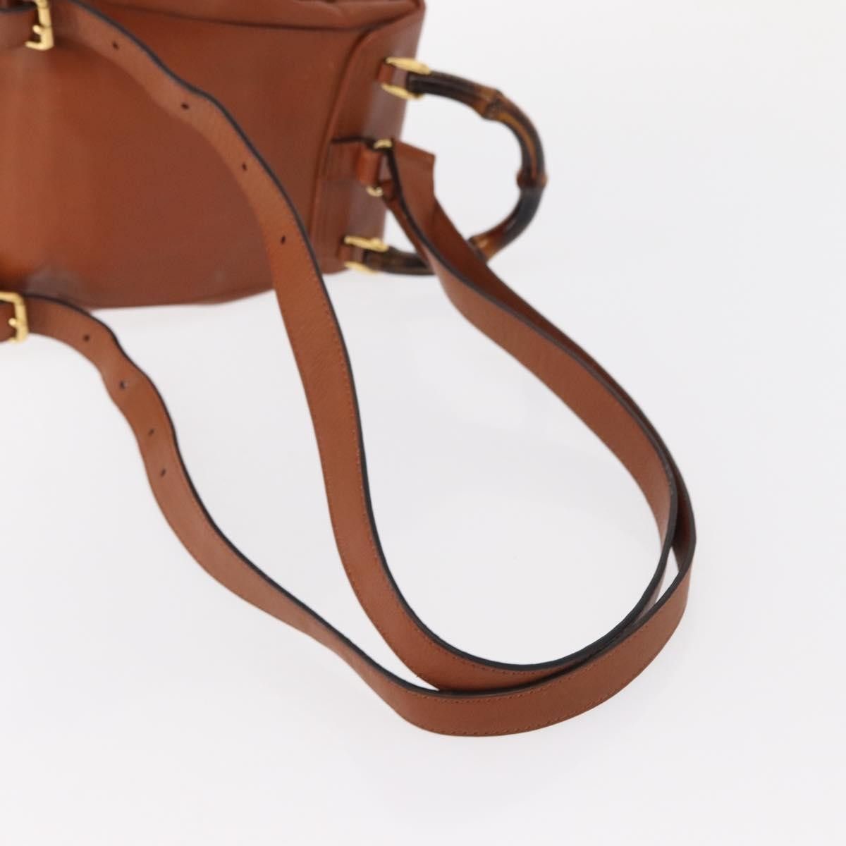 Gucci Gucci Vintage Bamboo Backpack Leather Size ONE SIZE - 12 Thumbnail