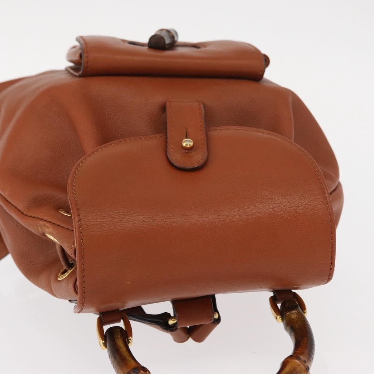 Gucci Gucci Vintage Bamboo Backpack Leather Size ONE SIZE - 15 Thumbnail