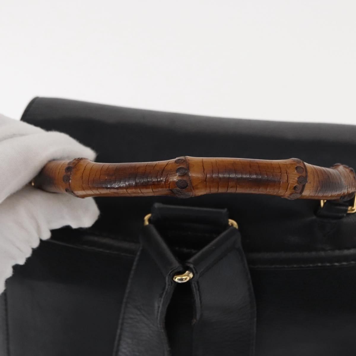 Gucci Gucci Vintage Bamboo Backpack Leather Size ONE SIZE - 8 Thumbnail