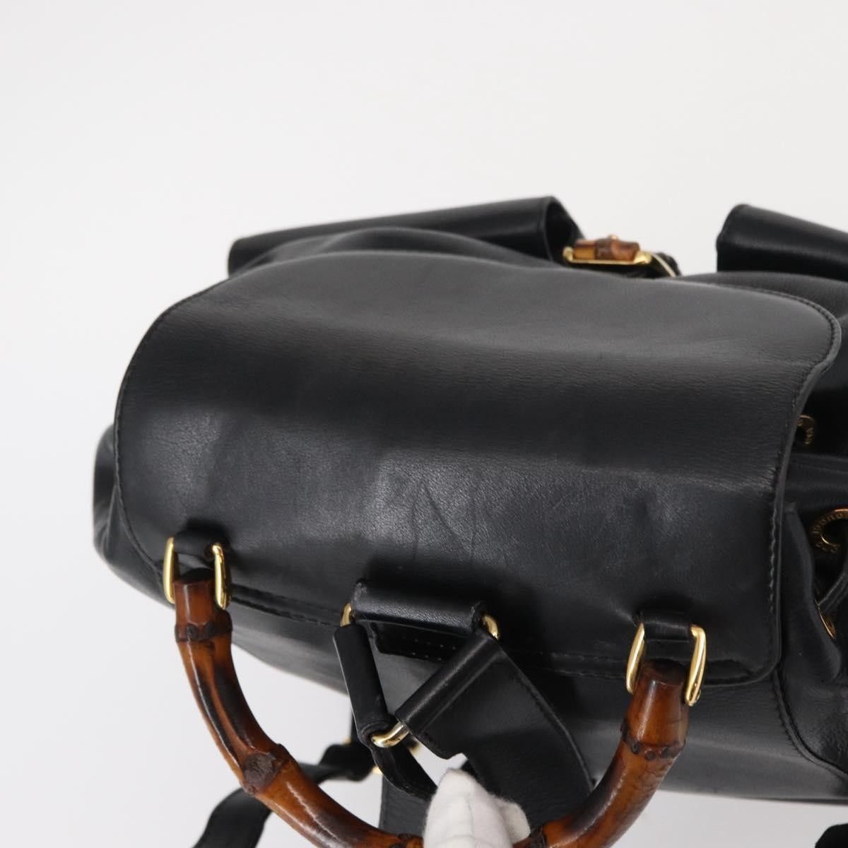 Gucci Gucci Vintage Bamboo Backpack Leather Size ONE SIZE - 16 Thumbnail