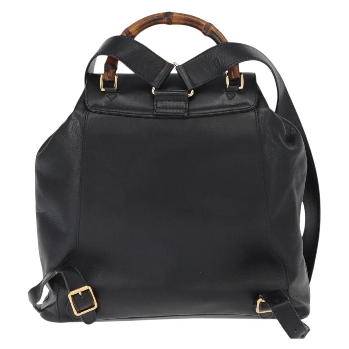 Gucci Gucci Vintage Bamboo Backpack Leather Size ONE SIZE - 2 Thumbnail